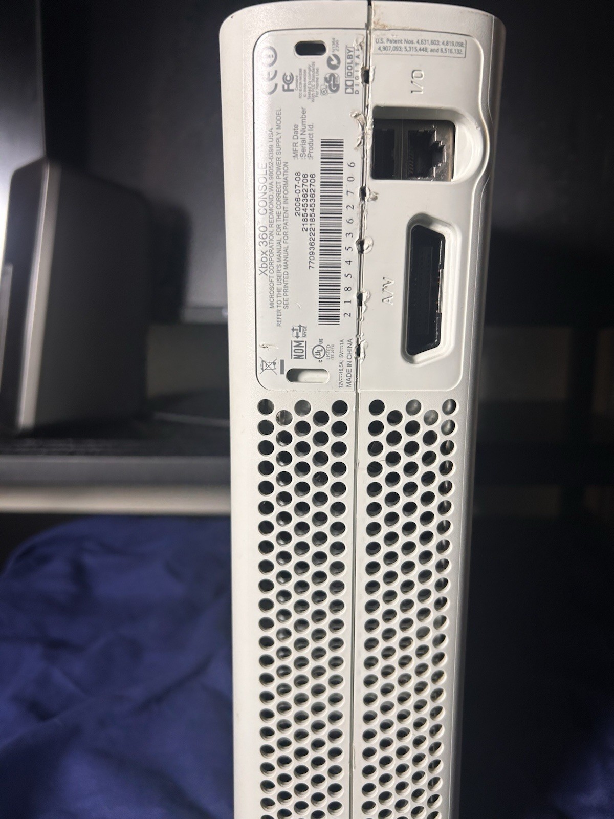 Microsoft Xbox 360 Console ONLY – Matte White (UNTESTED) No HDD