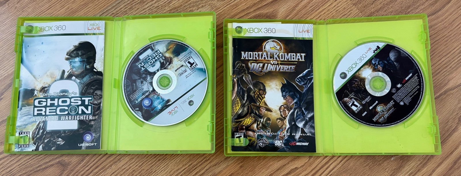 Microsoft XBox 360 console w/2 controllers & 11 games, power supply – BUNDLE