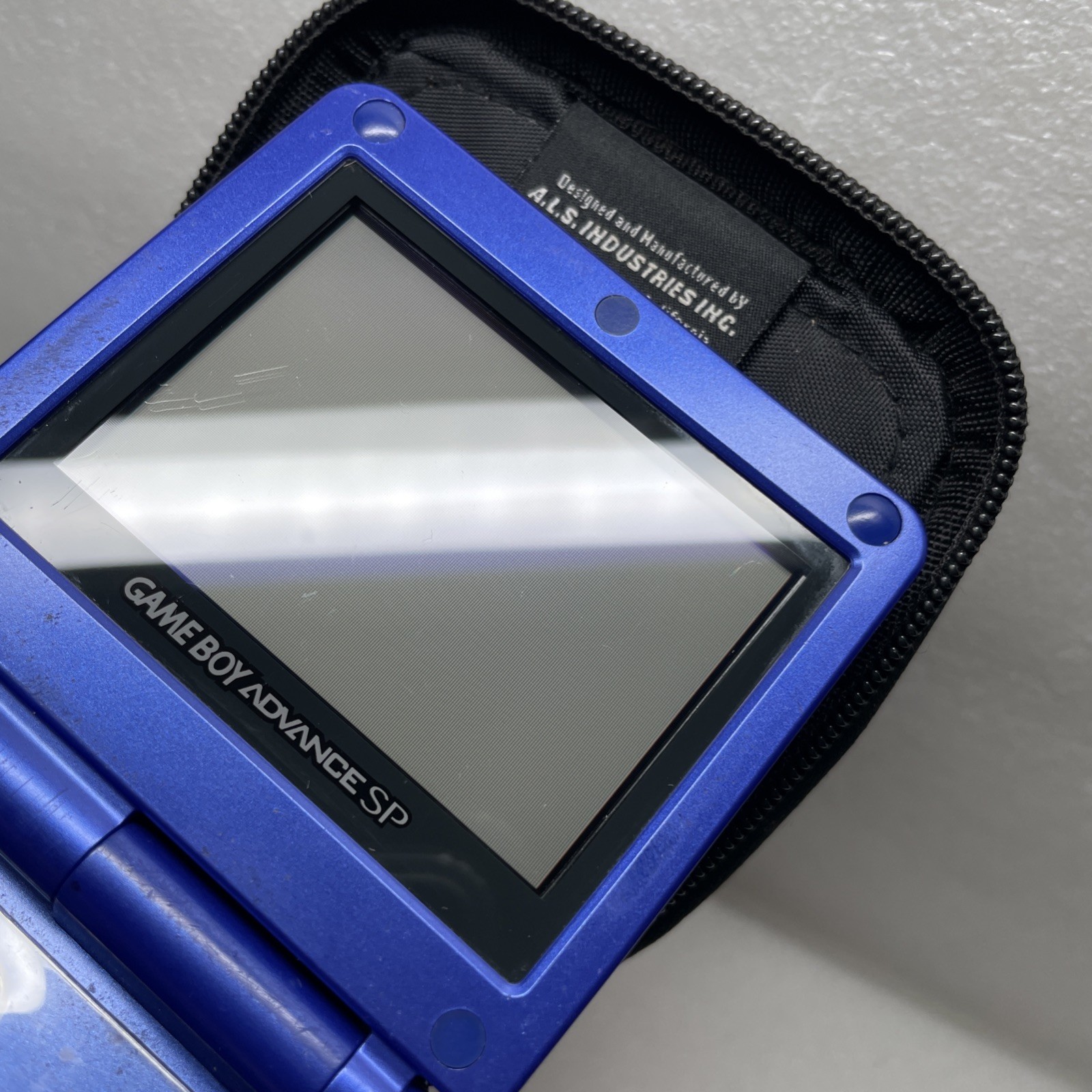 Nintendo Game Boy Advance SP Blue Handheld Console And Case Without Charger