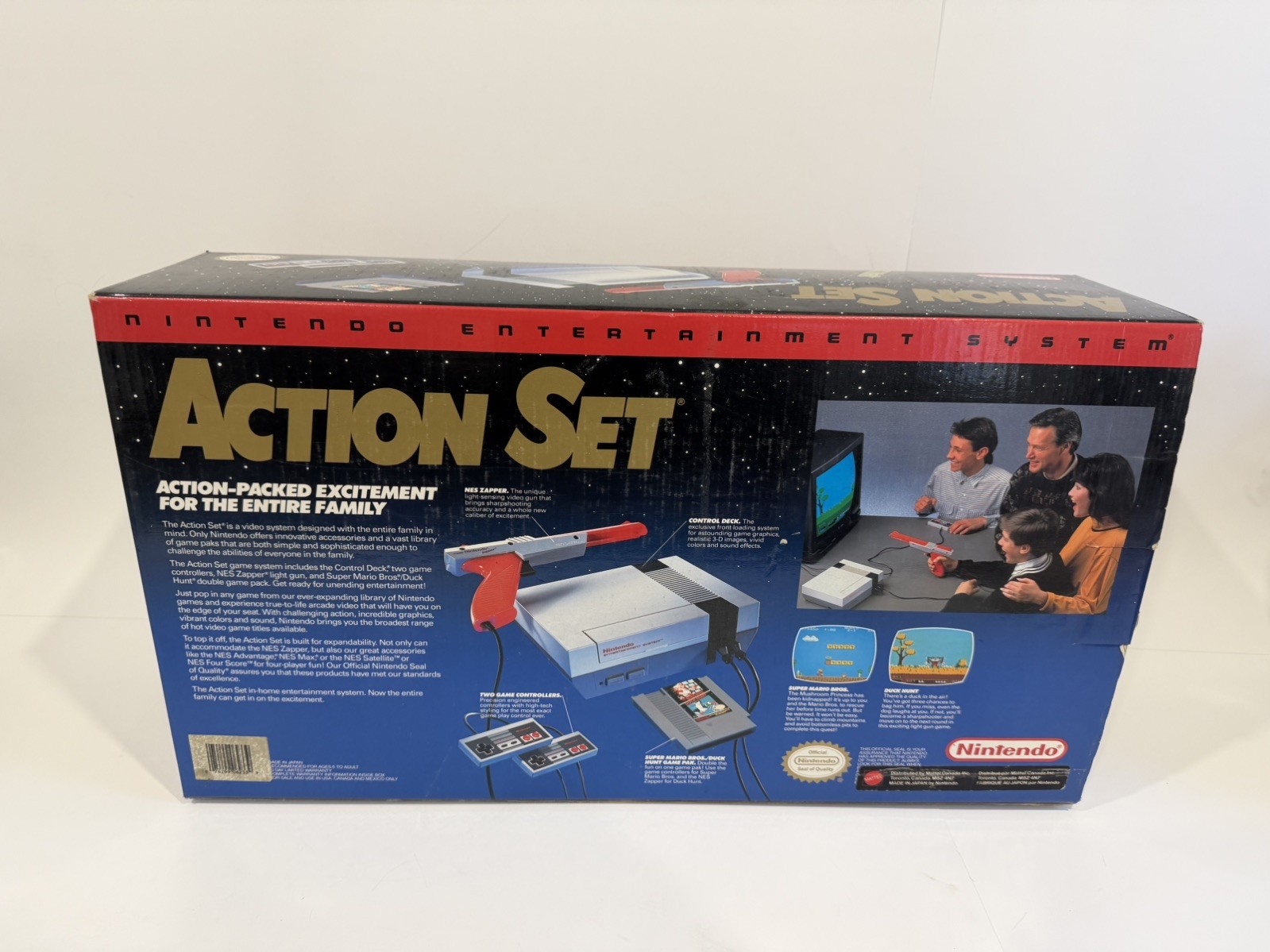 Nintendo NES Action Set CIB Tested Mario Duck Hunt Zapper Mattel Canada