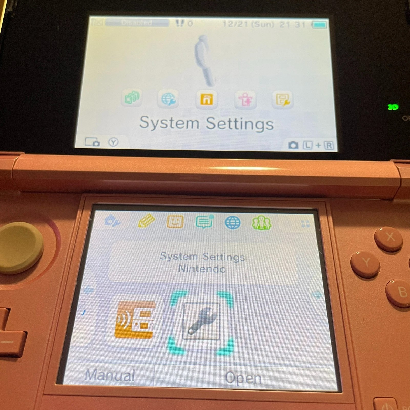 Nintendo 3DS Console Light Blue Multi-Region Cartridge Compatible 32GB SD Stylus