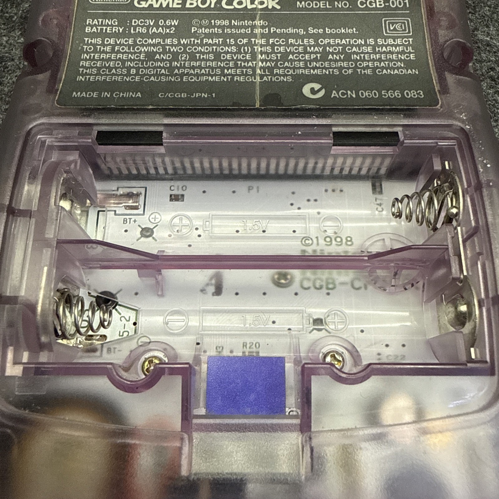 Nintendo Game Boy Color Atomic Purple CGB-001 Cleaned & TESTED