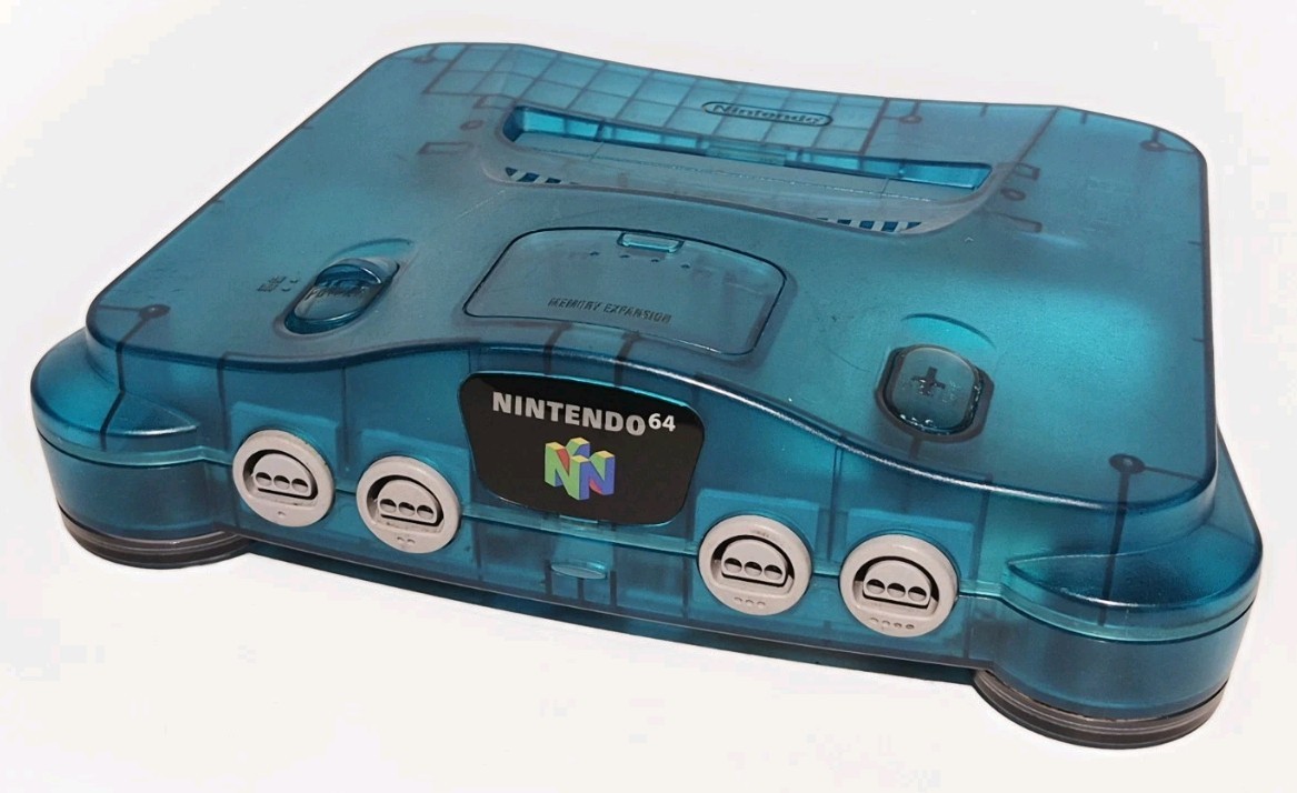 NINTENDO 64 FUNTASTIC ICE BLUE CONSOLE ONLY ~ TESTED & WORKING ~ READ