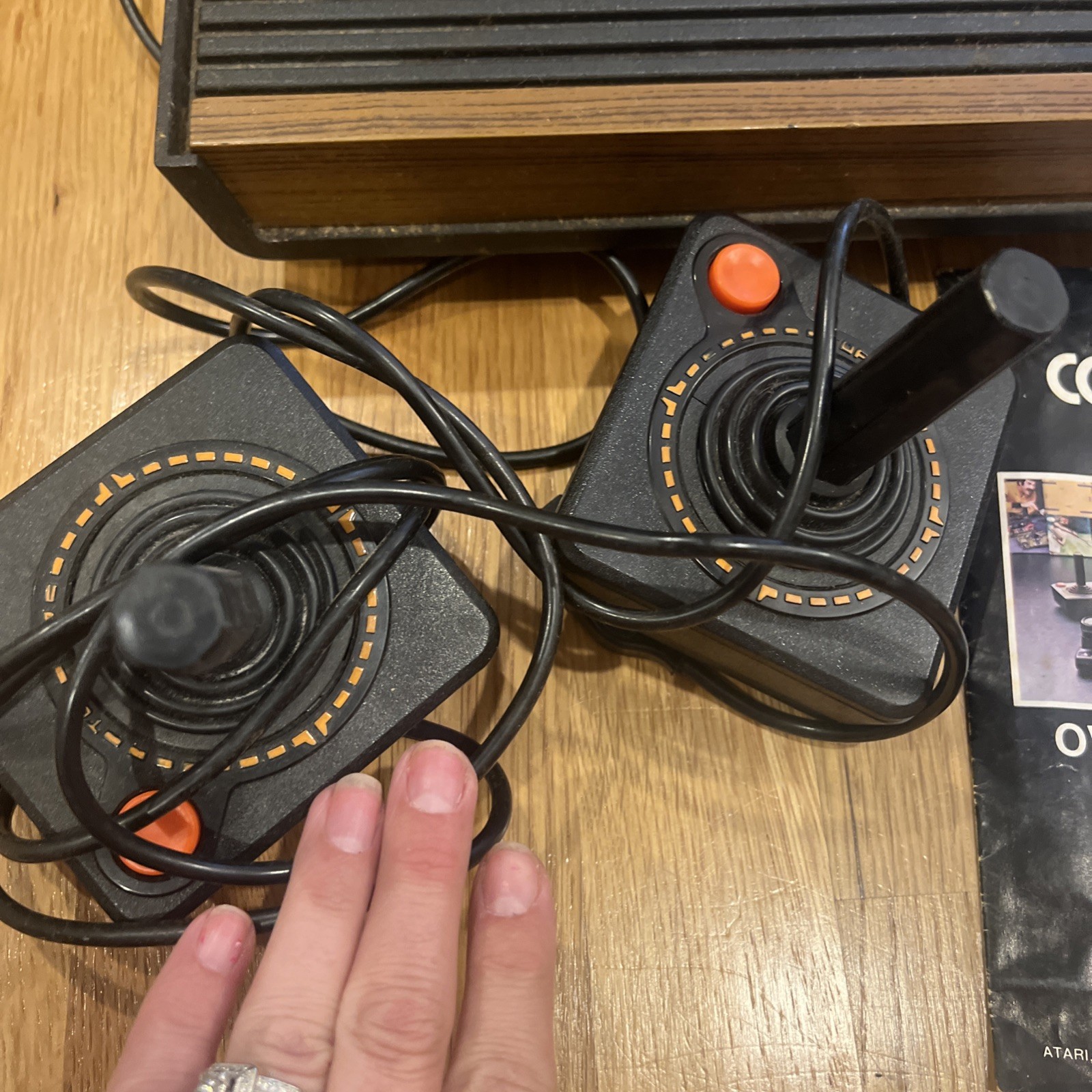 Vintage Atari Video Computer System 4 Controllers Video Manual And Plug In Cords