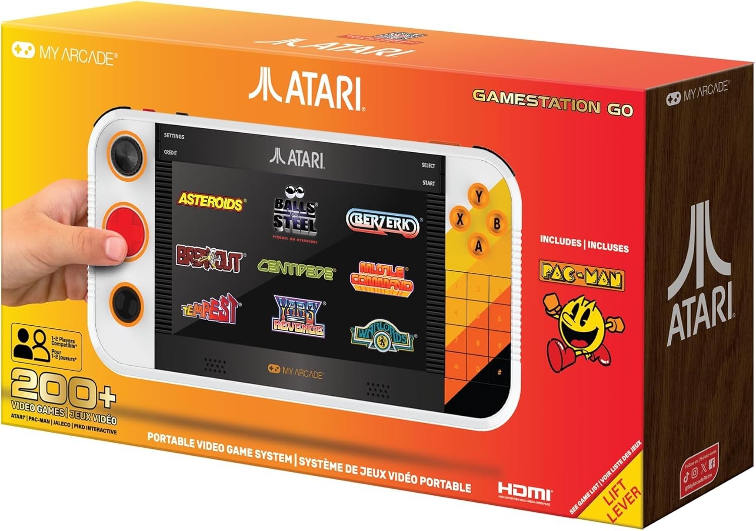 :-) MY ARCADE ATARI Gamestation Go Portable Video Game System 200+ Games! w/case