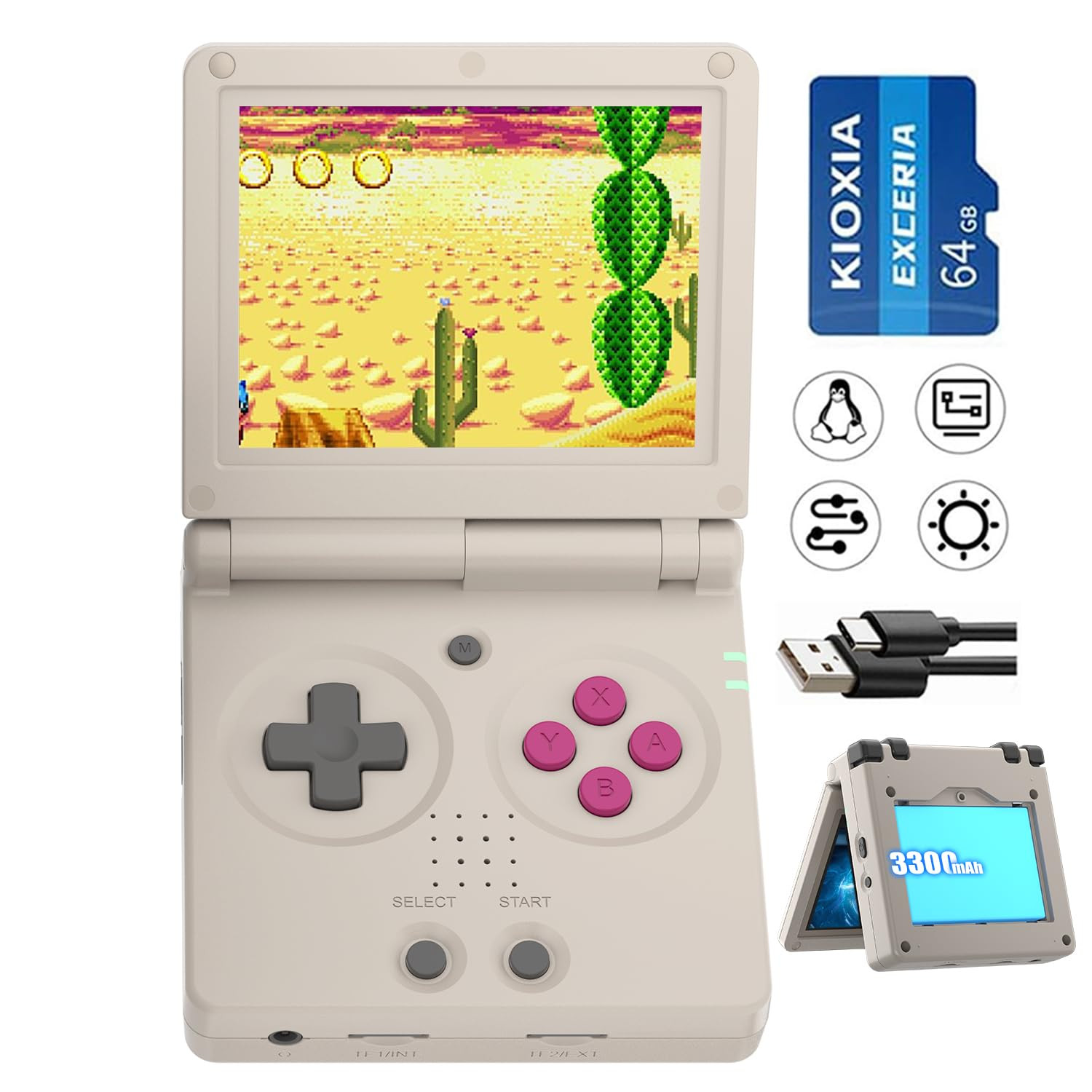 RG35XXSP Flip Portable Retro Handheld Game Console,Rg35Xxsp 3.5 Inch IPS Screen