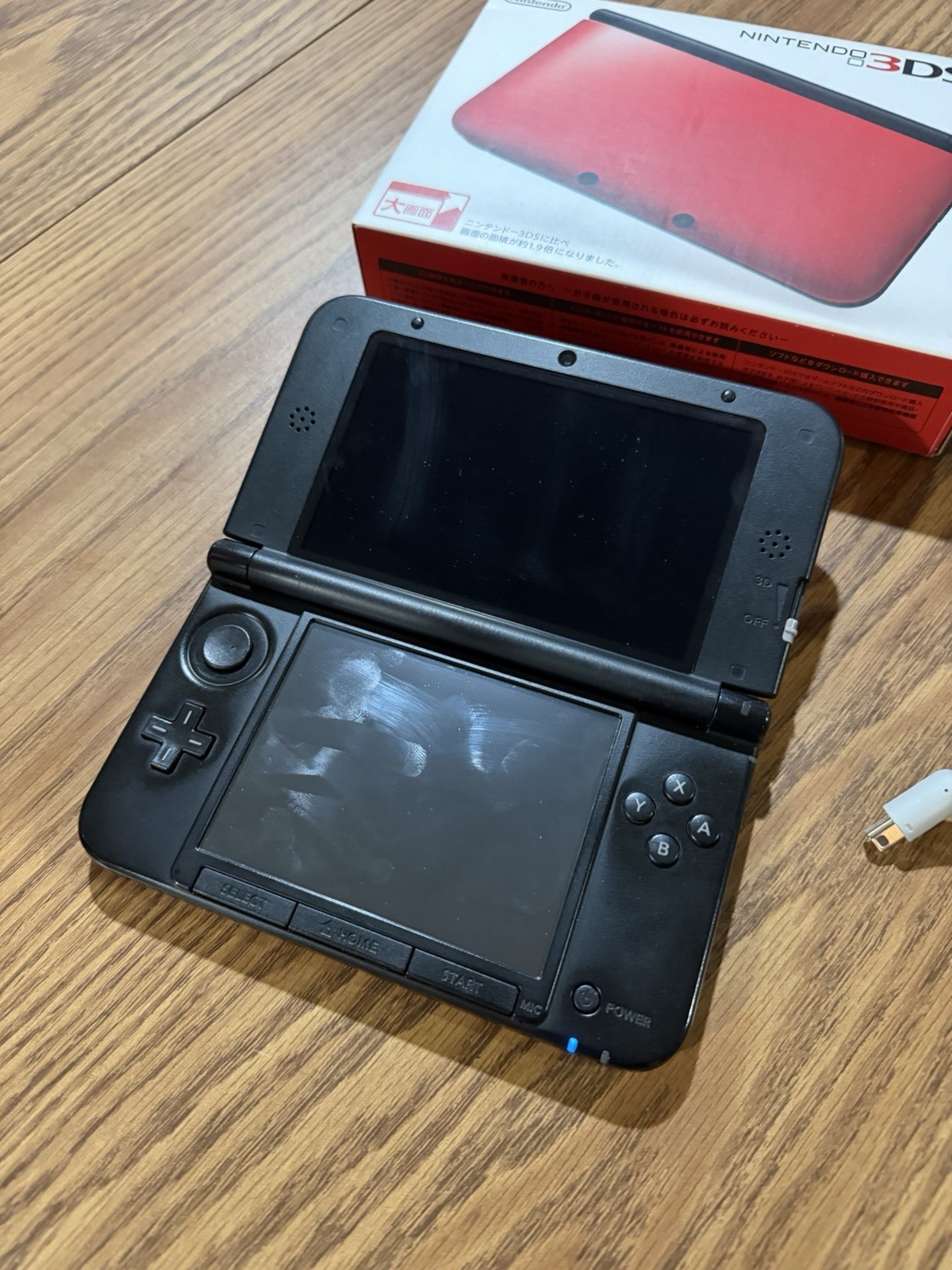 3DS LL Red Black Console in Box Nintendo English, Region Free, 32GB, Games *3D*