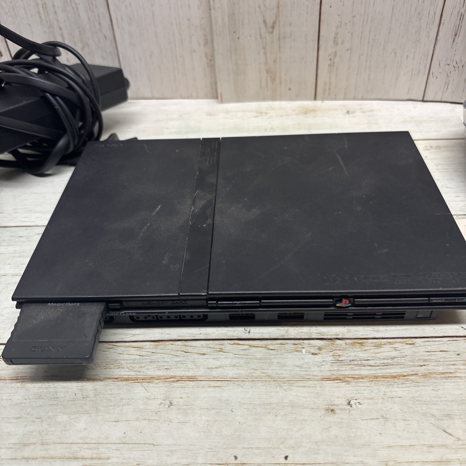 Sony PlayStation 2 PS2 Slim Console Black SCPH-70001 + Controller & Cables