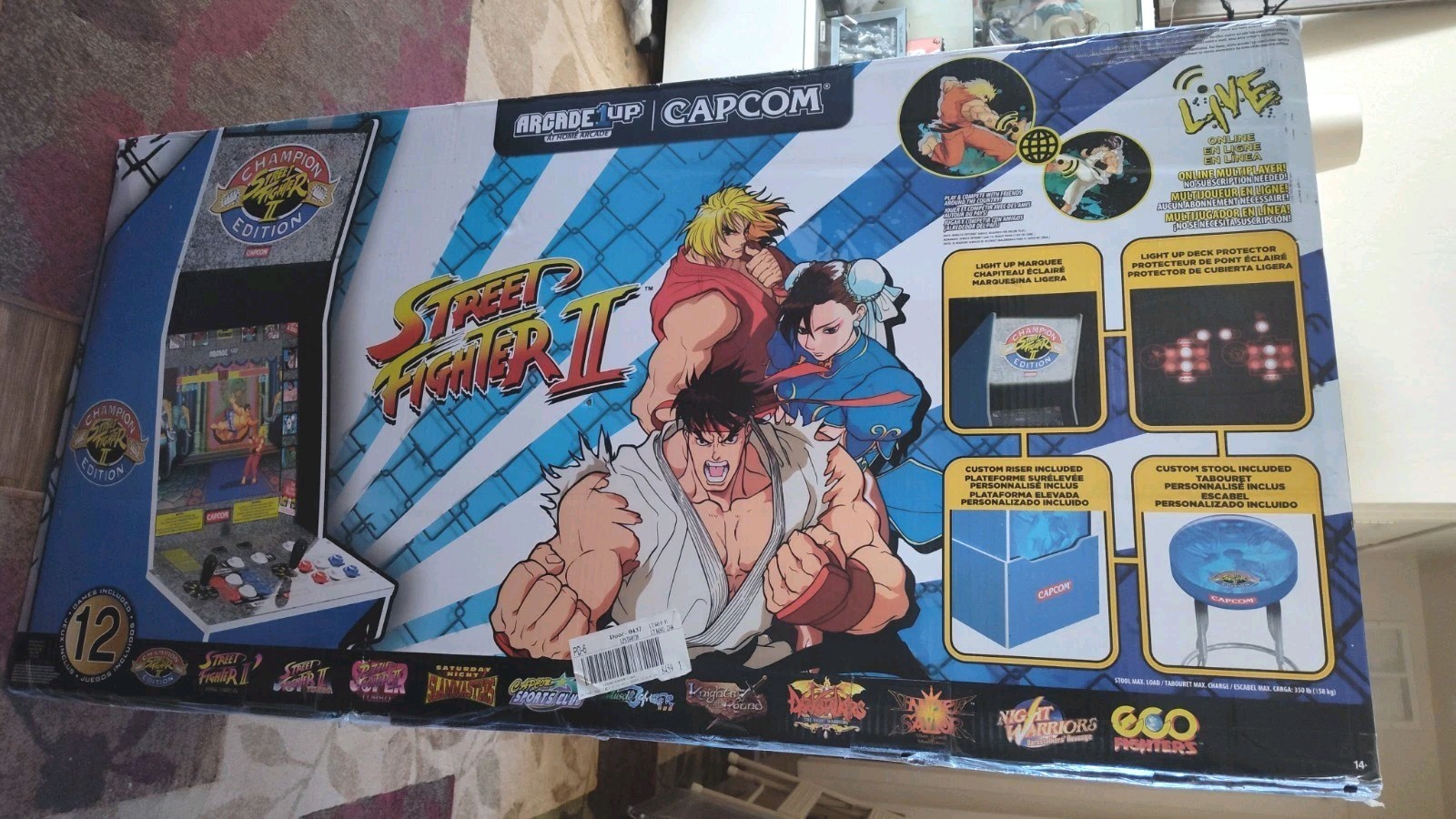 Arcade1up -BIG BLUE CAPCOM Street Fighter II, 12 Games, New