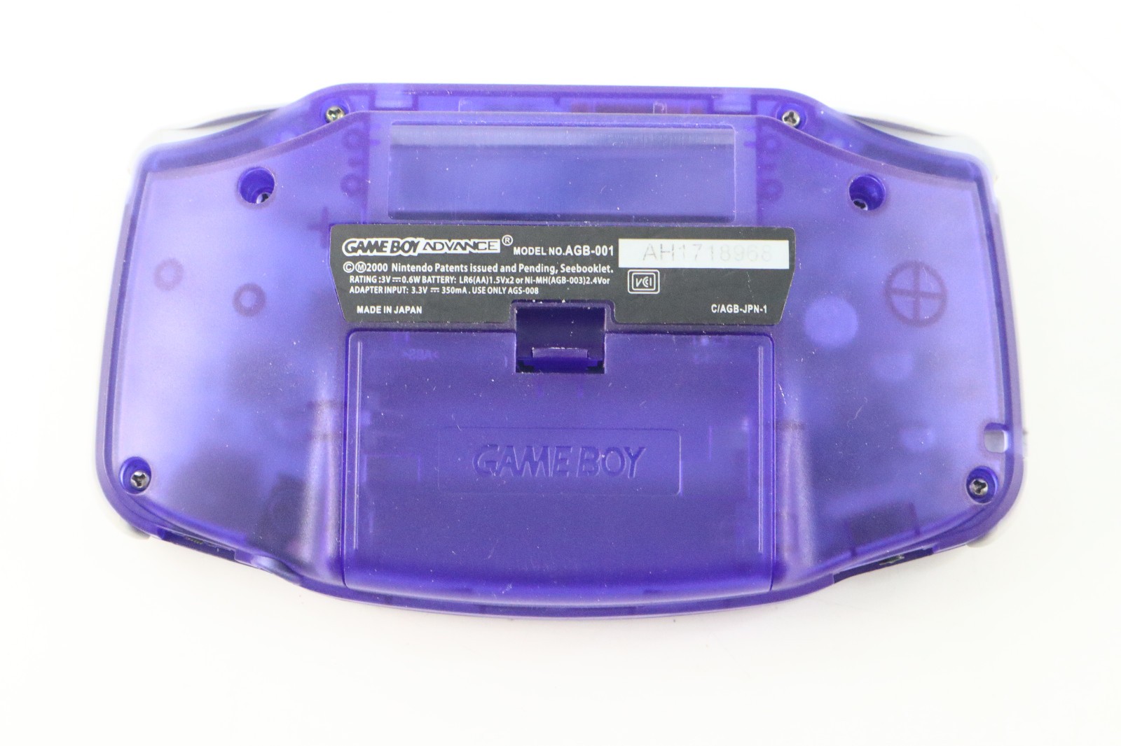 Nintendo Game Boy Advance IPS V5 Screen Upgrade Transparent Atomic Purple
