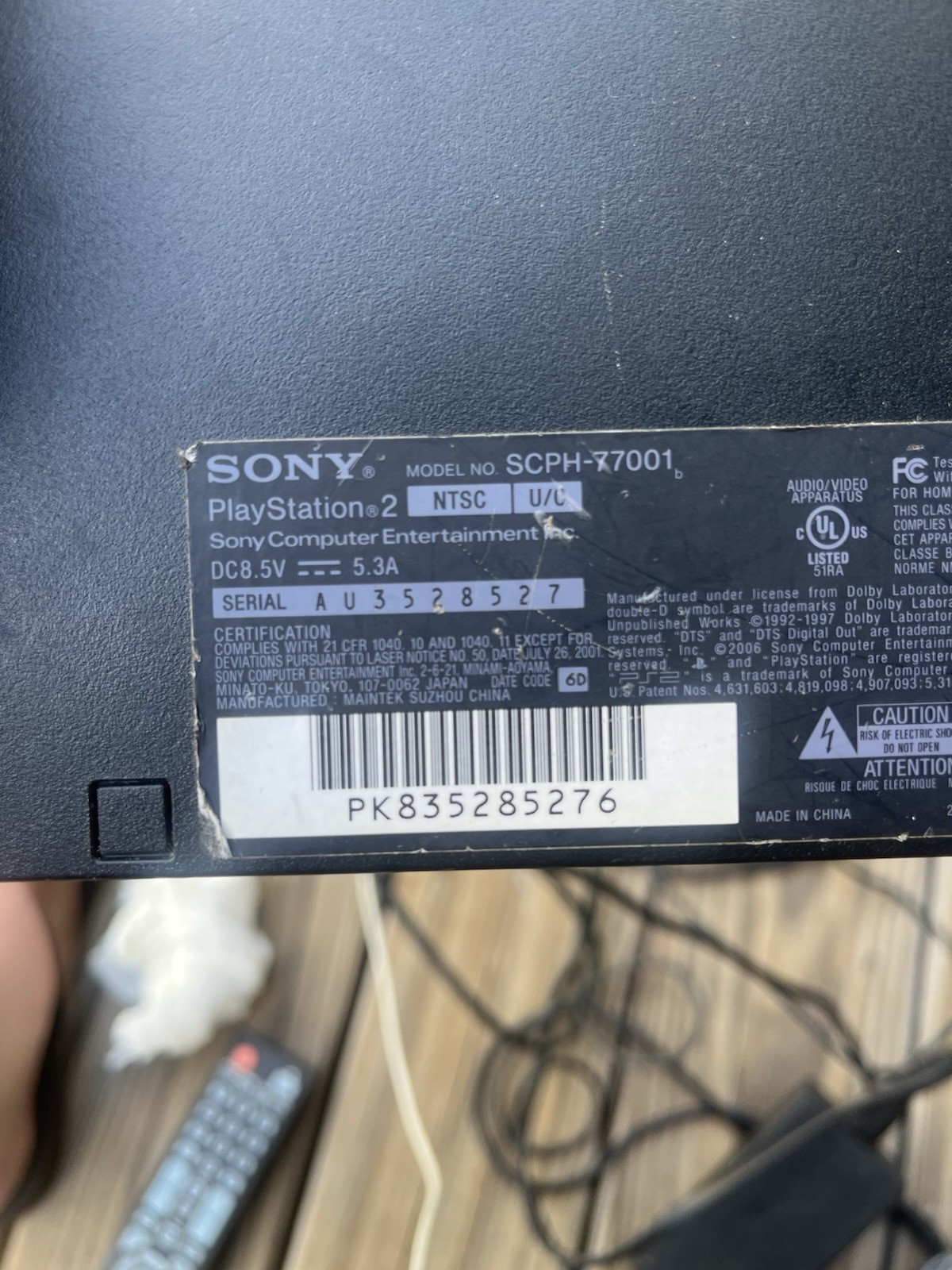 Sony PlayStation 2 PS2 SCPH-77001 w/ Controller cables & 38 Games Tested