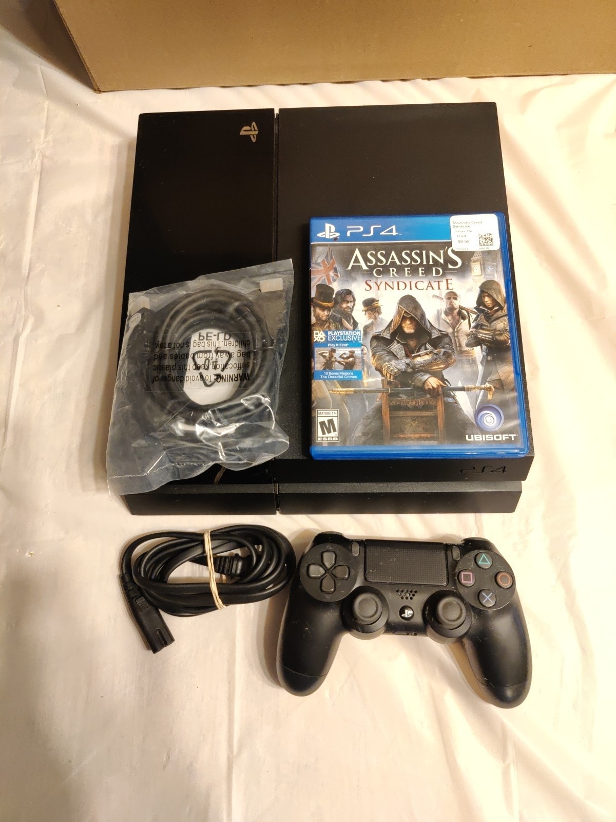 Sony Playstation 4 500GB Black Console PS4 W/ Controller & Cords Tested Working!