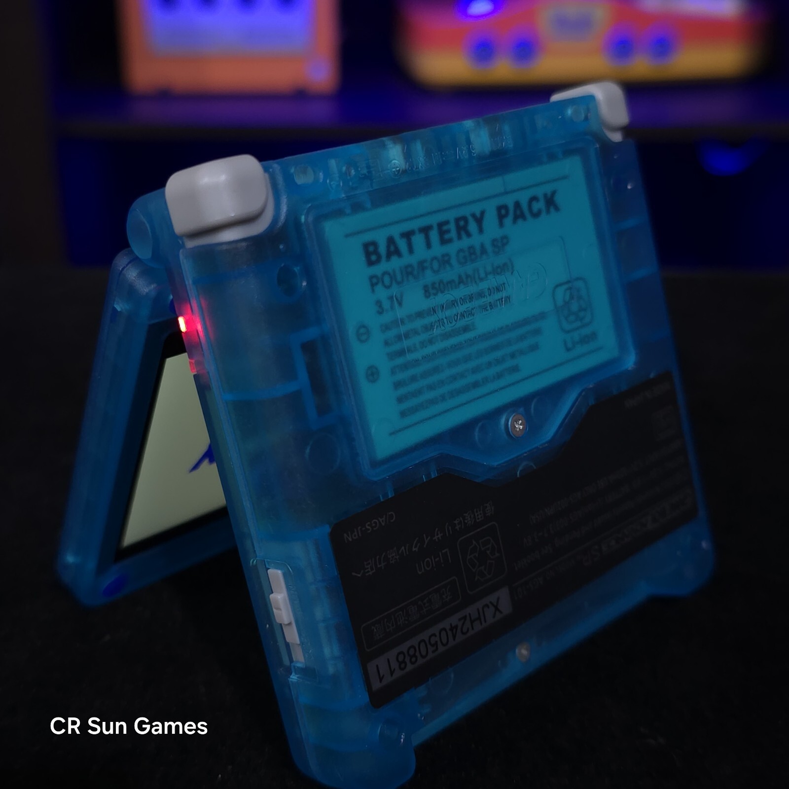 Clear Blue Nintendo Game Boy Advance GBA SP IPS Screen MOD Adjustable Brightness