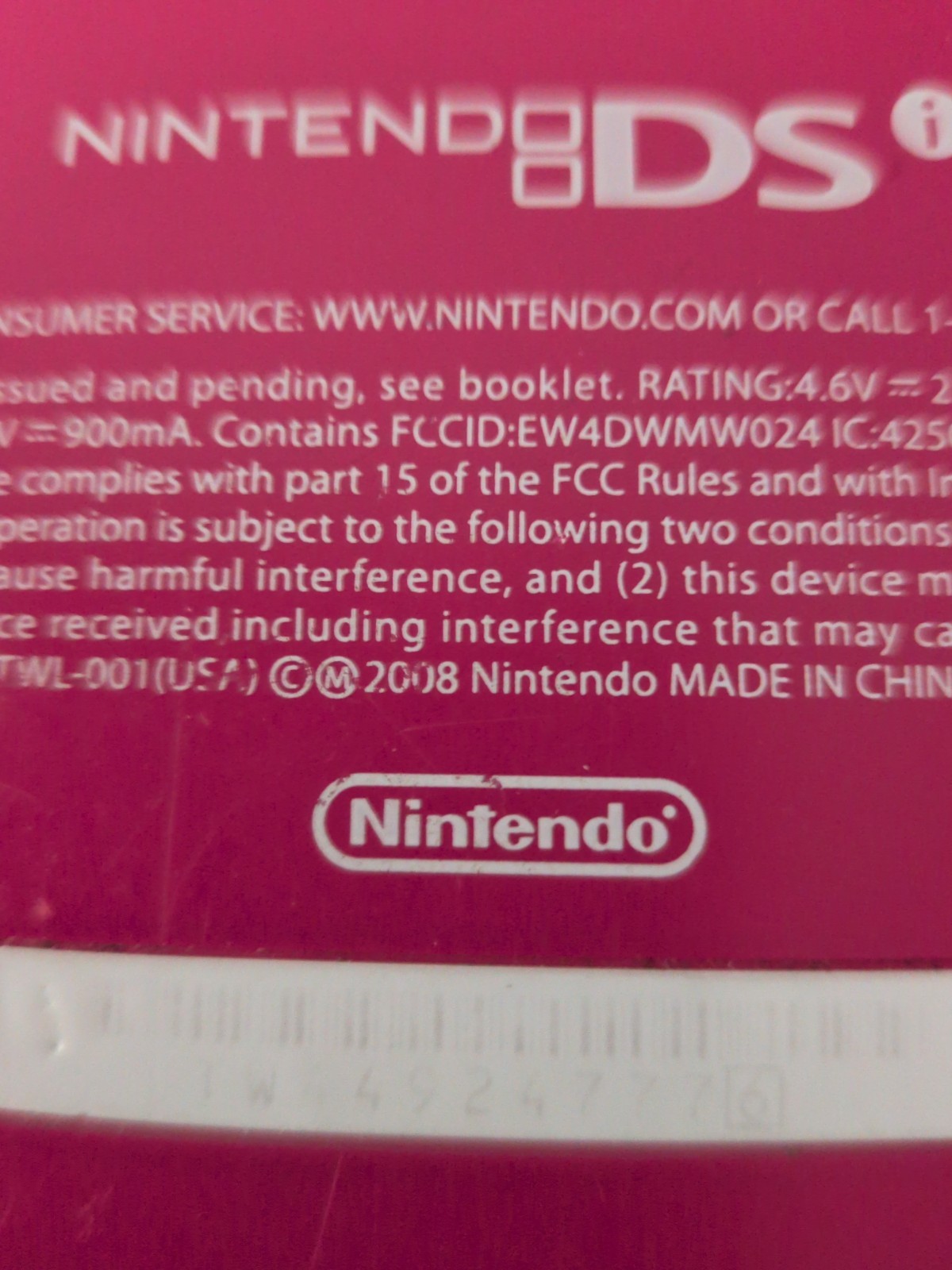 2008 Nintendo DSi Matte Pink TWL-001 Handheld Game Console System Tested & Works