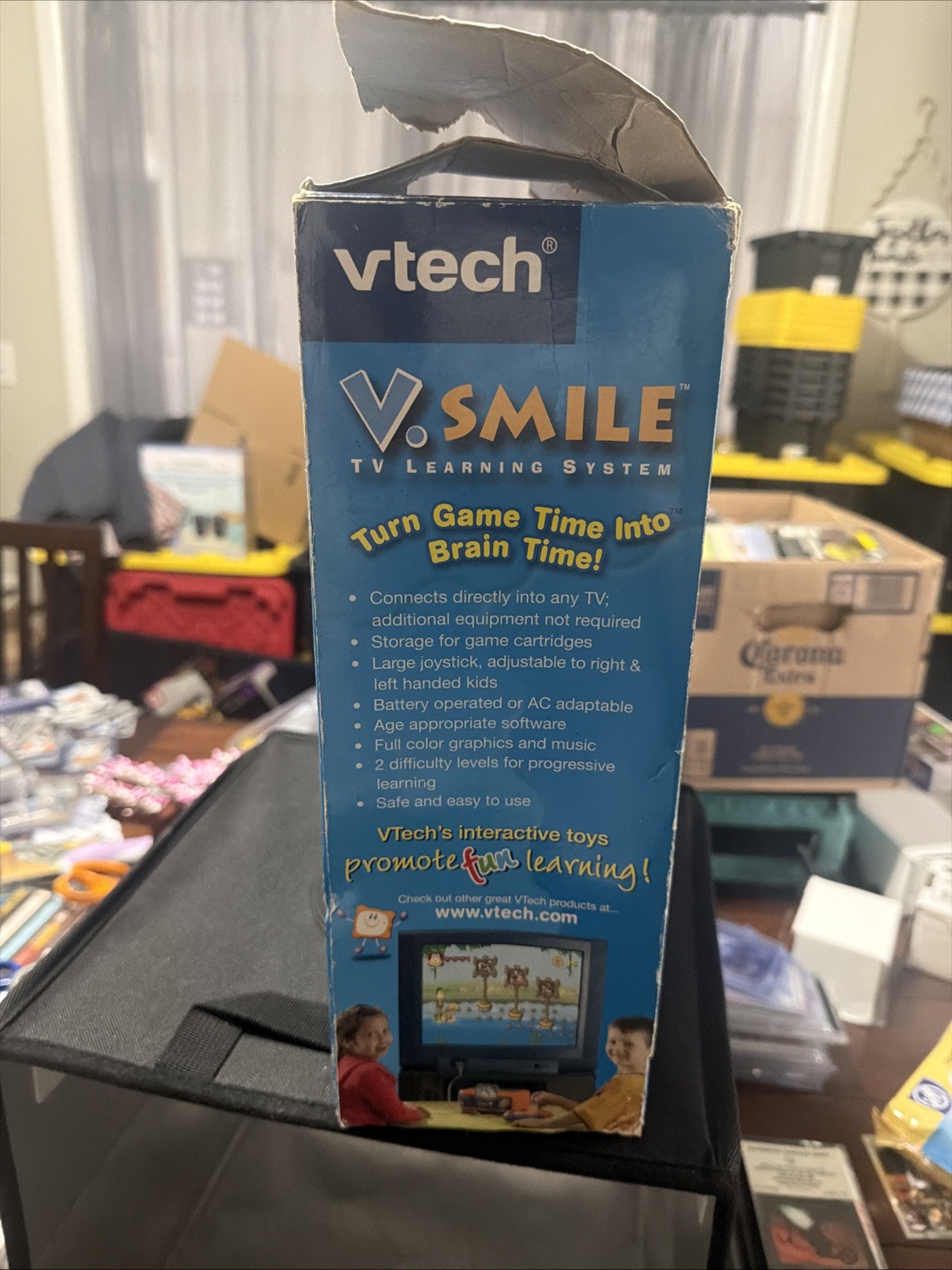 V Smile V Tech TV Learning System Console With Two Controllers And Game *Read*