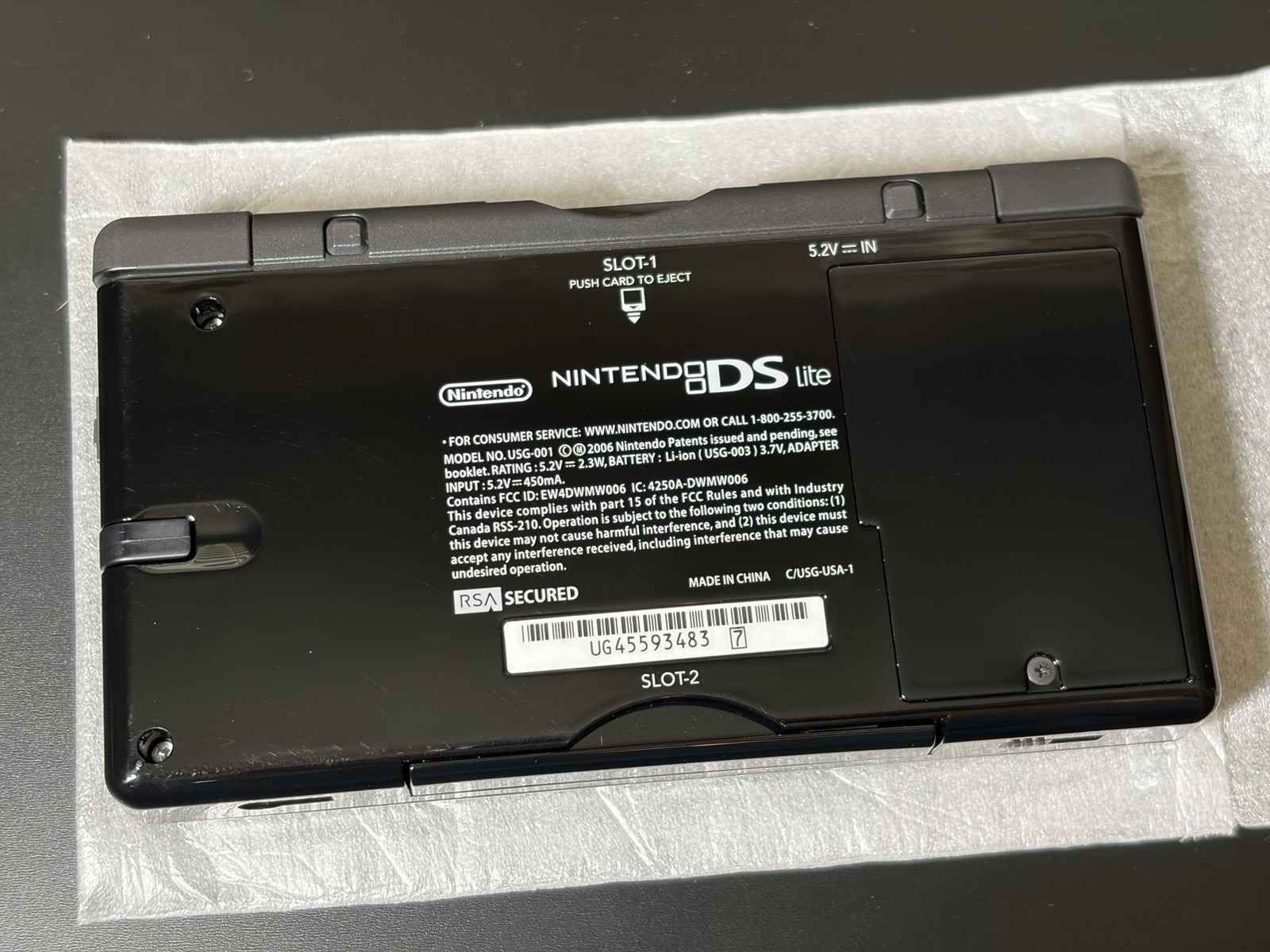 Nintendo DS Lite Handheld Game Console Onyx Black Complete Near Mint