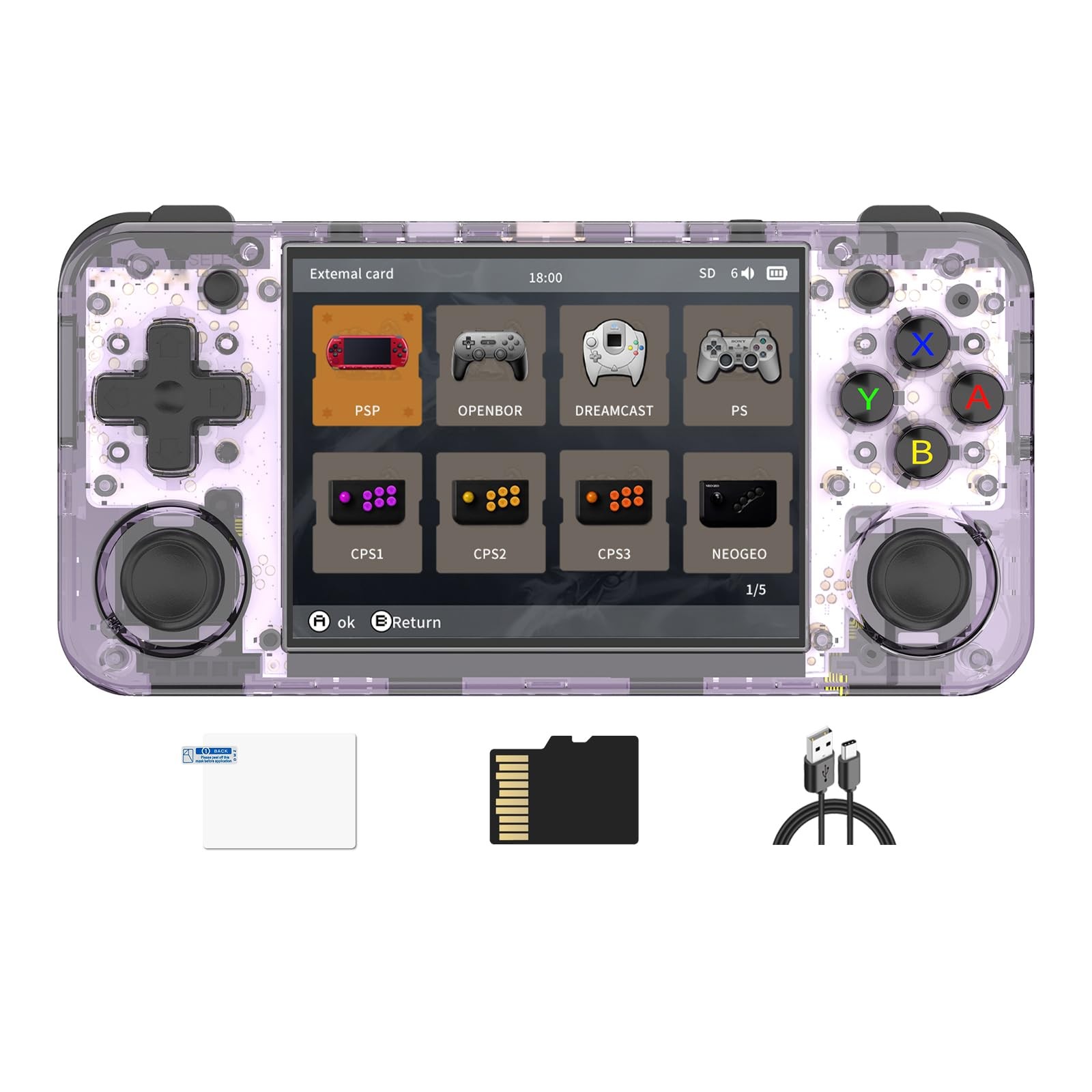 RG35XX H Retro Video Handheld Game Console 3.5 in IPS Screen Linux OS 64G TF …