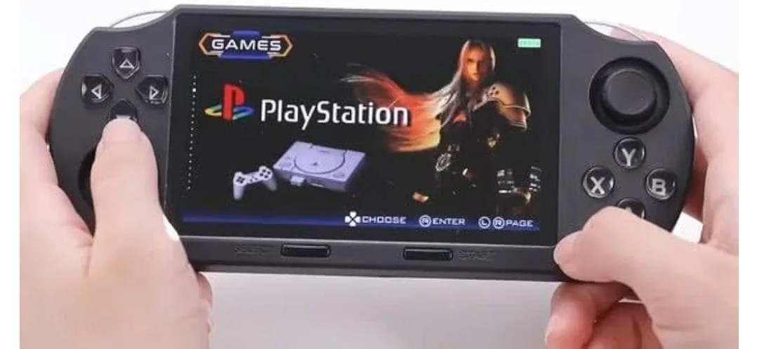 SF3000 Handheld Game Console 4.5in IPS Display, 20000+ Games, Gray/Black