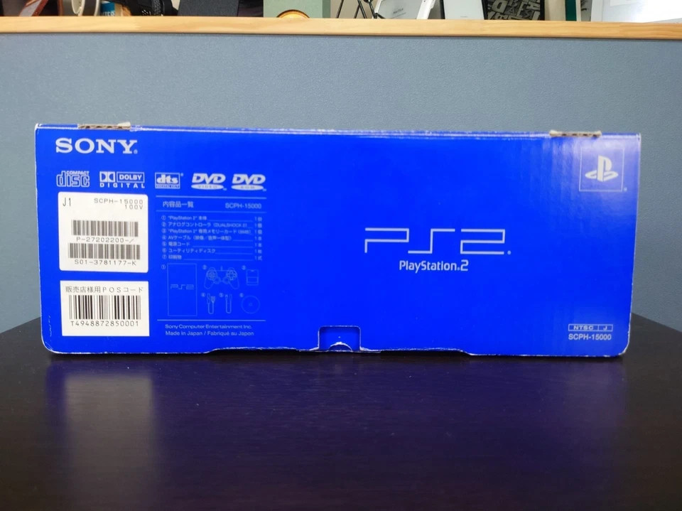 Playstation 2 W/Box 100% Original NTSC-J Japan + Controller SCPH-15000 w/ FF7