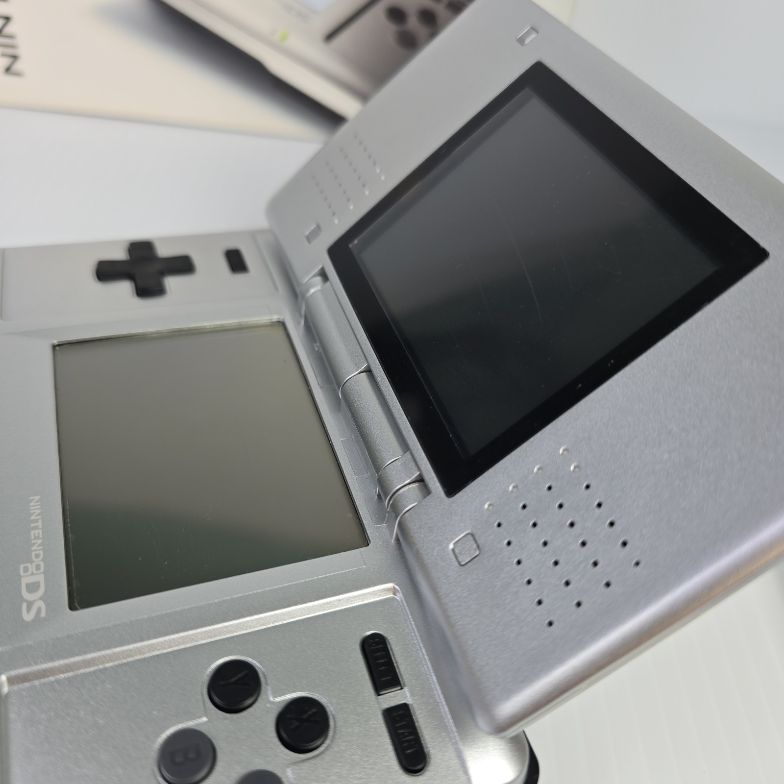 Nintendo DS Original NTR-001 Titanium Silver Handheld System CIB Tested