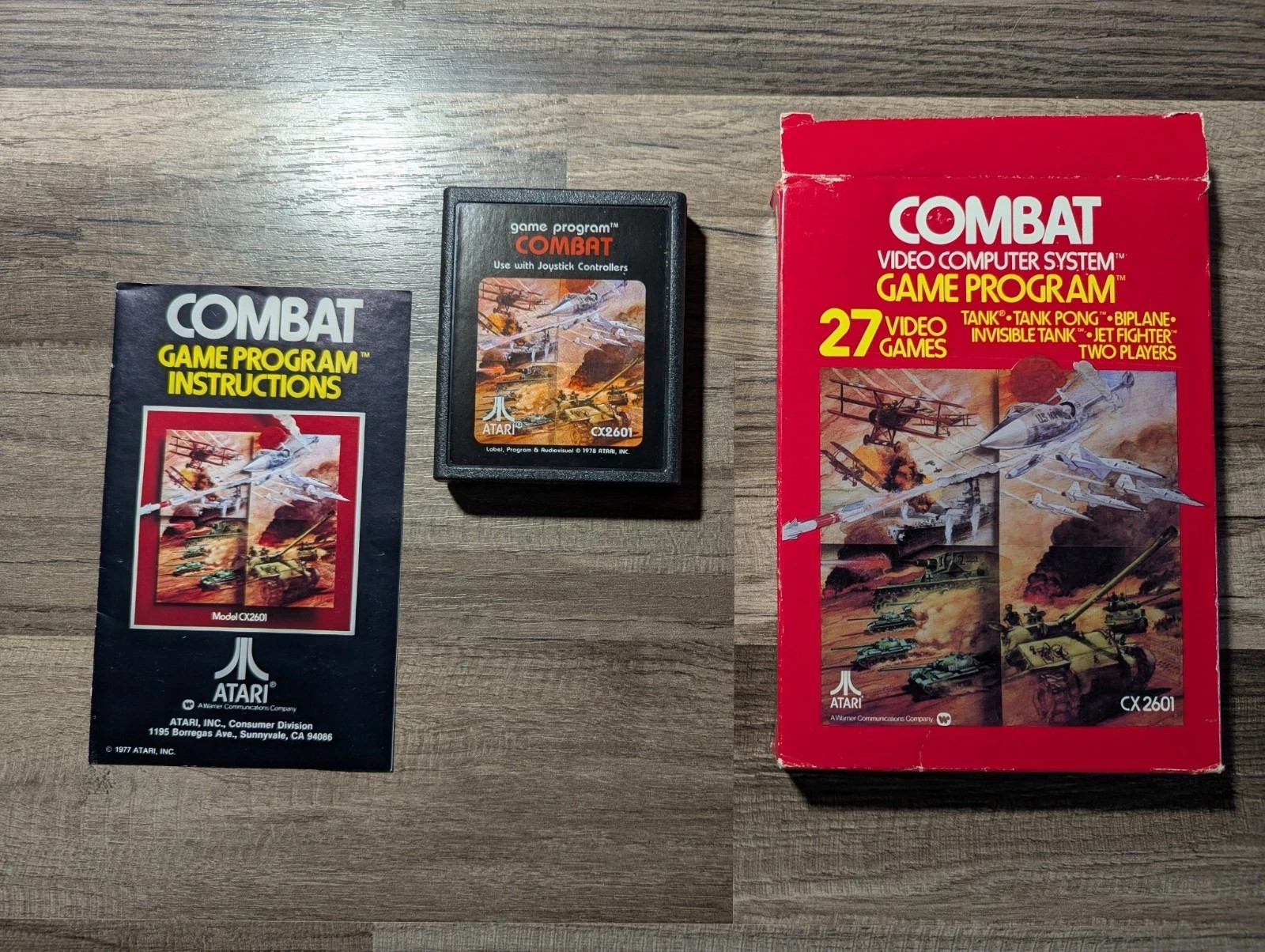 Atari Video Computer System CX-2600 Six Switch Console w/Controllers & Games CIB