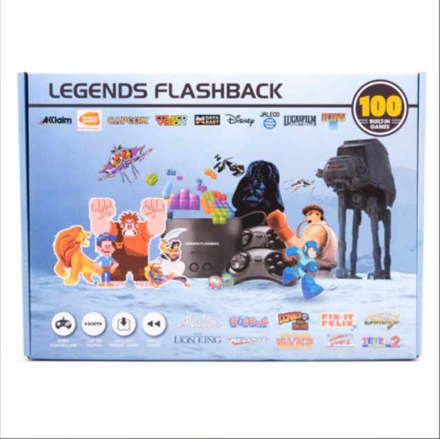 AtGames Legends Flashback HDMI Console with 100 Built-in Games 2 Controllers New