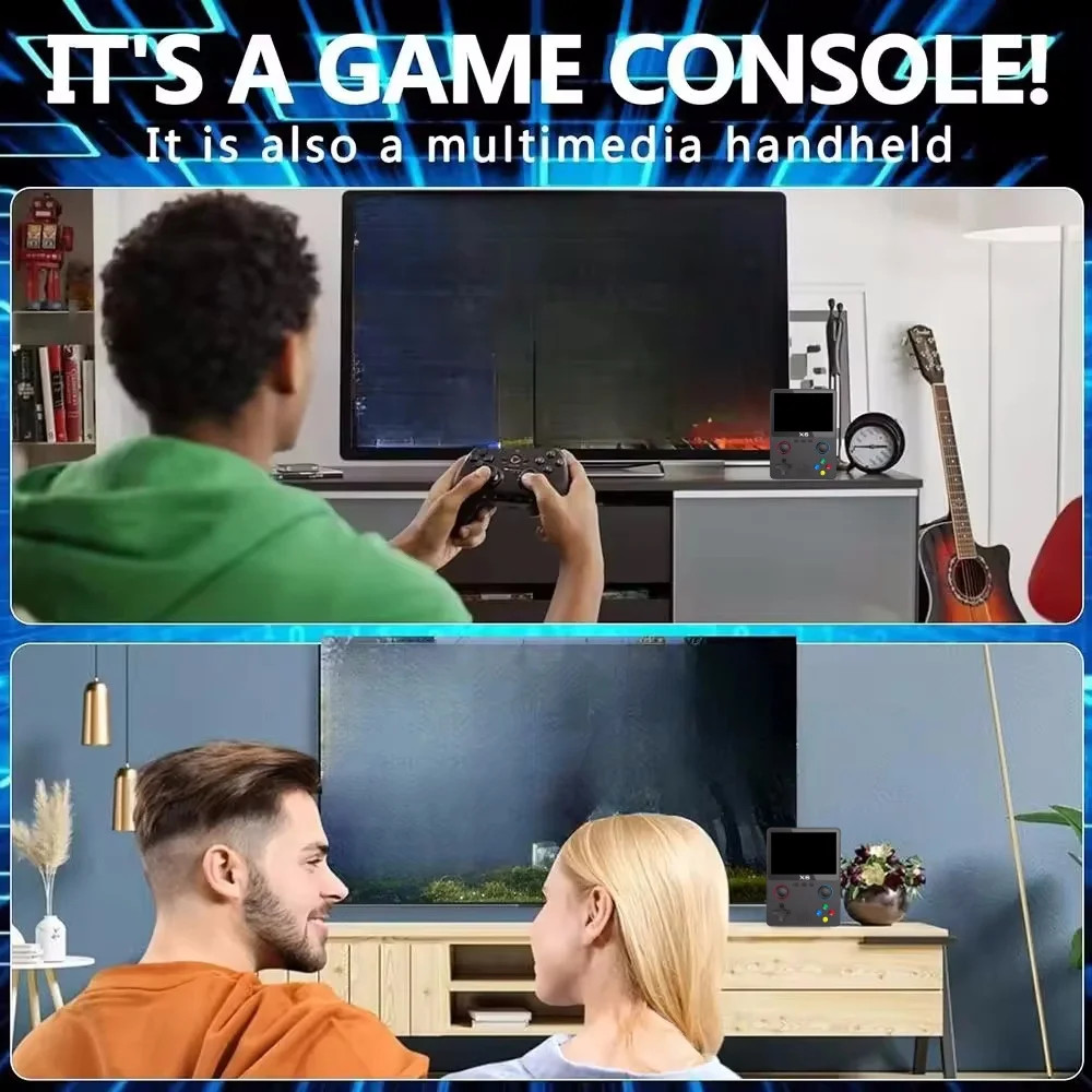 New – X6 Handheld Video Game Console 3.5 In 10000 Games Supports Expansion Cards