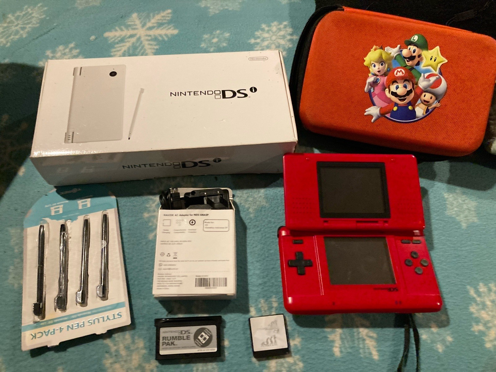 Nintendo DS Red Handheld Dual Screen Console with EVOLUTION MULTI-GAMES ON 2GB
