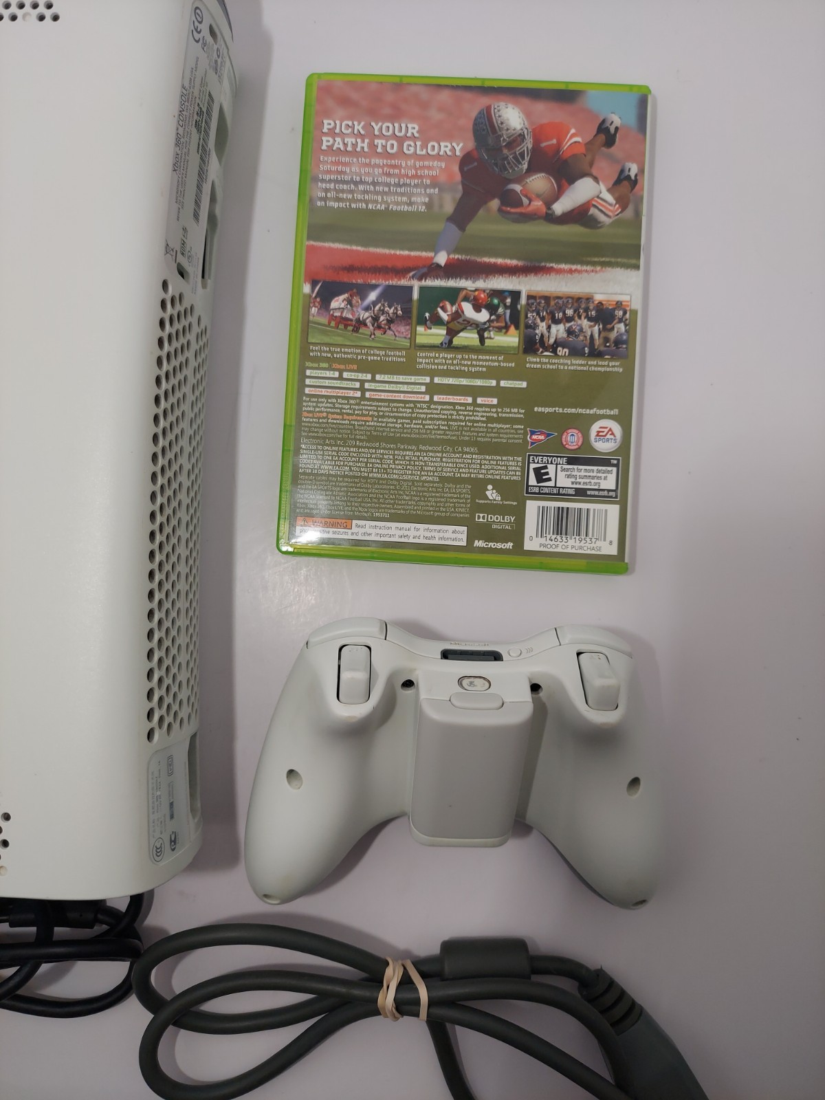 Microsoft Xbox 360 Jasper Console Bundle 20gb w/ Controller, Game And Cables