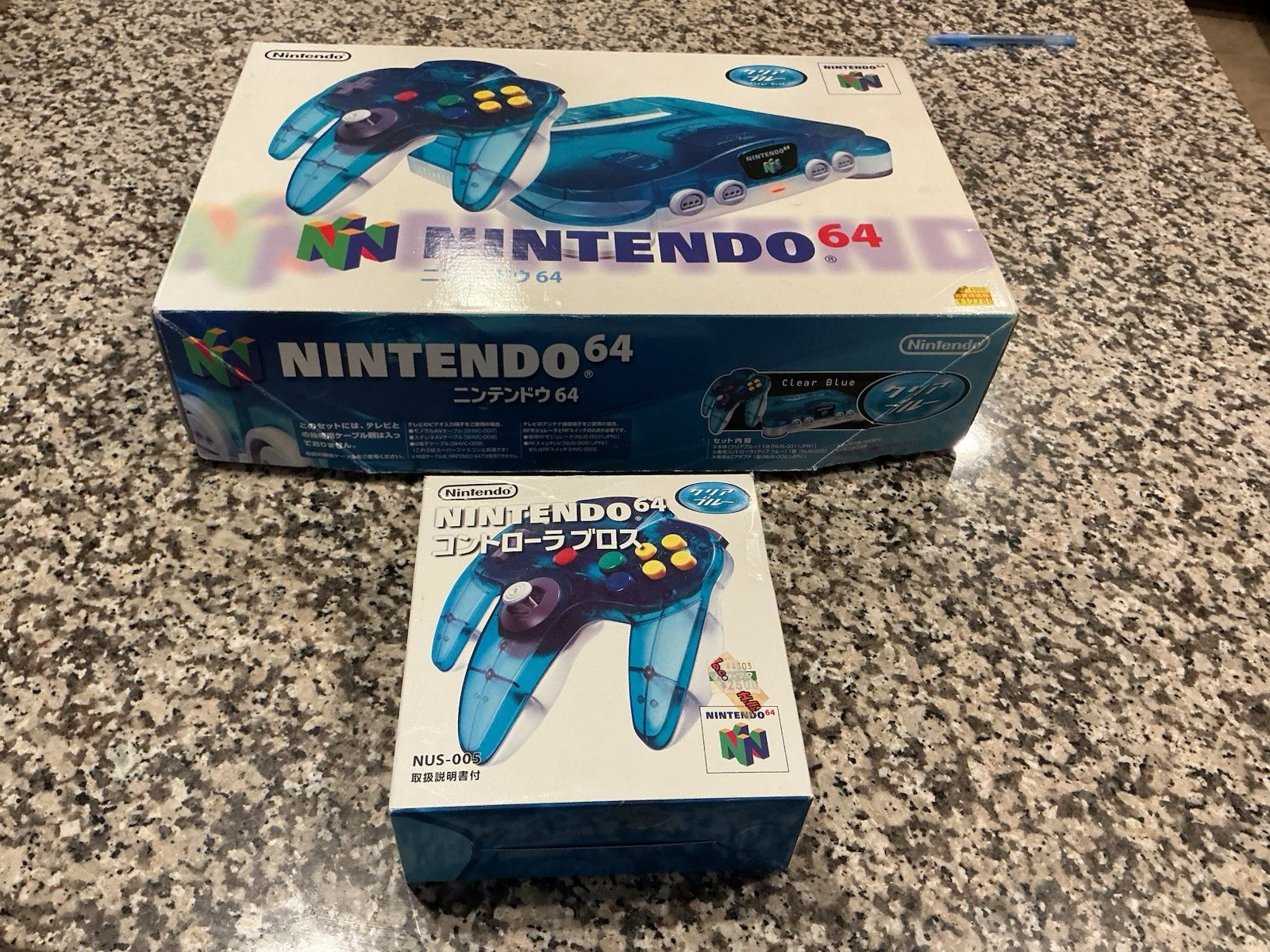 Nintendo 64 Clear BLUE Console N64 Japan Version (Extra Controller And Games)