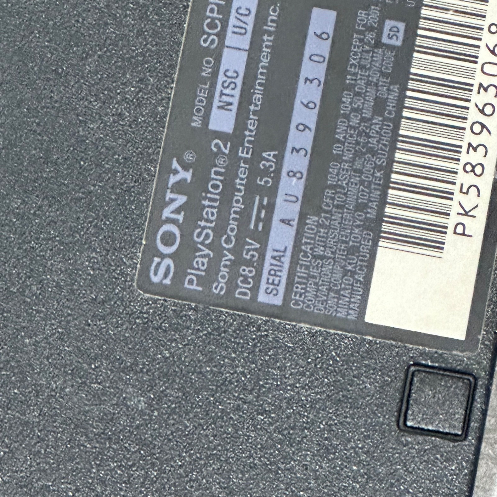 Sony PlayStation 2 Slim Line PS2 Console Charcoal Black SCPH-7001 Untested