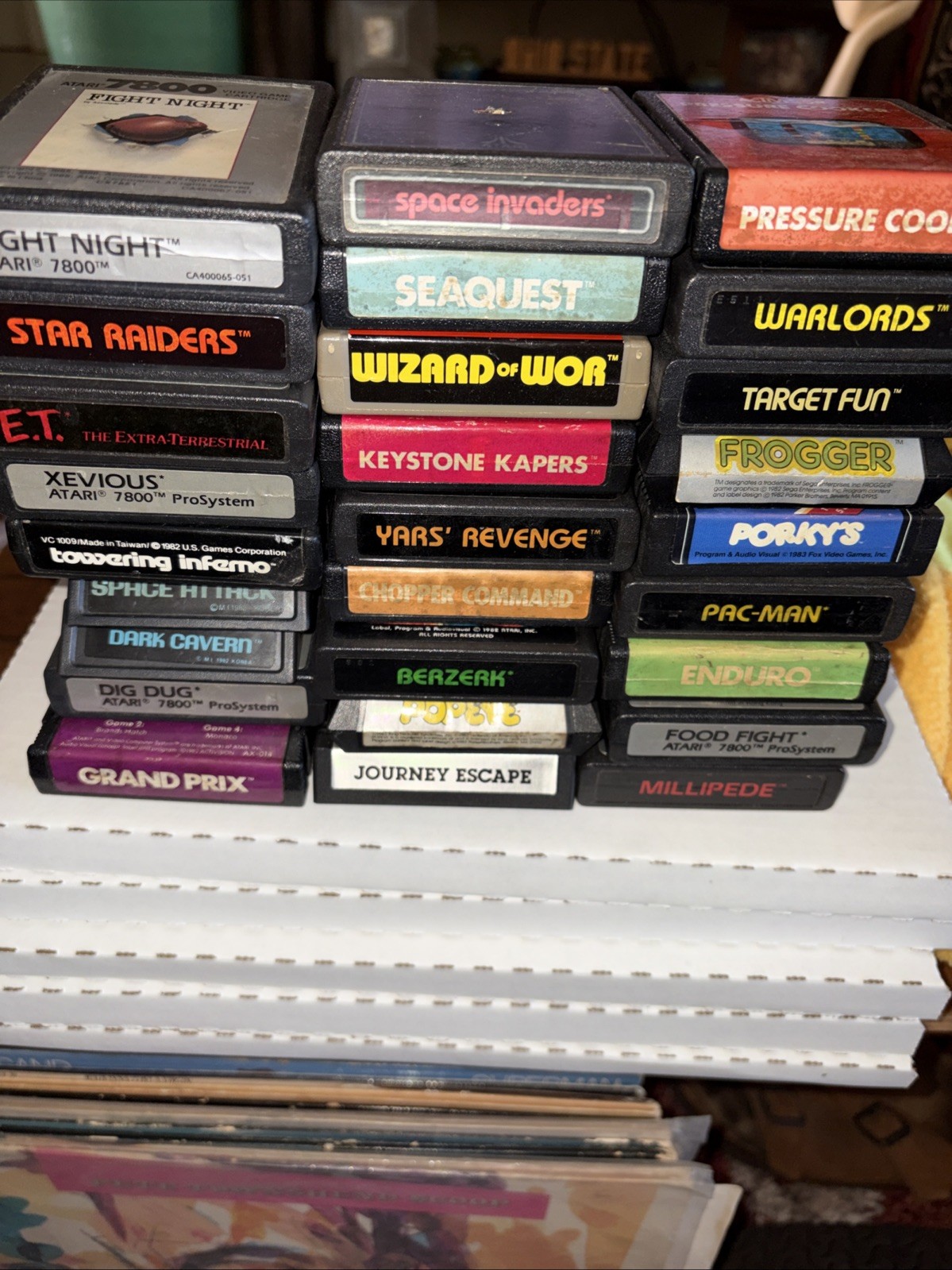 Atari 7800 Pro System Game Console 6 Controllers 27 Games Touchpad Lot Group