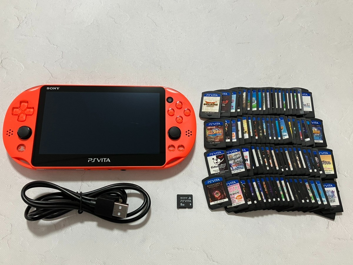 Sony PS Vita PCH-2000 Console with charger / Memory card random 2 games　from US