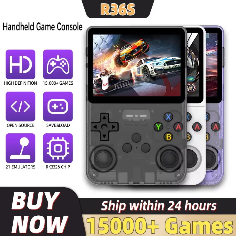 R36S Retro Handheld Game Gaming Console Linux System Handheld 64GB, 128GB, 264GB