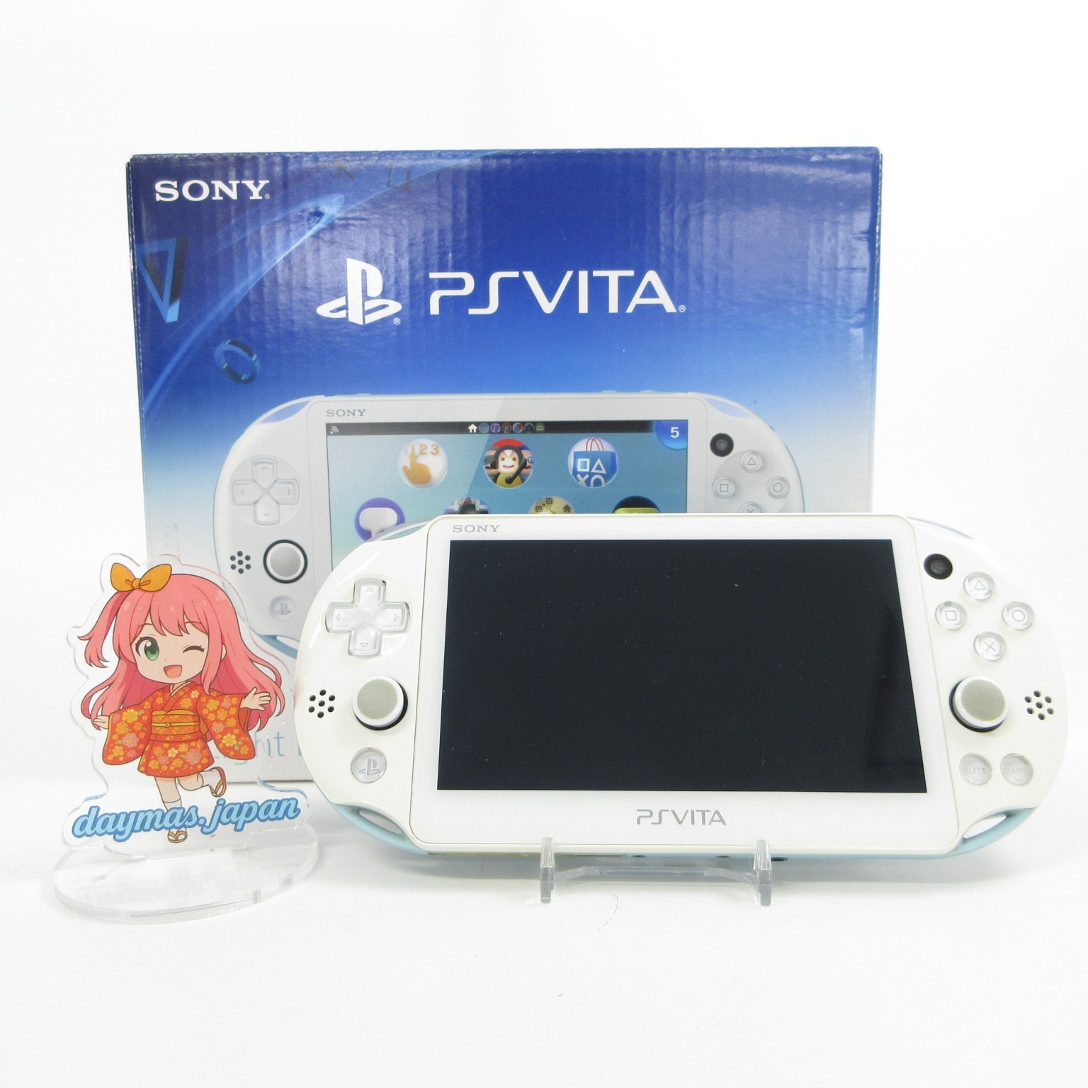 【Excellent】Sony PS Vita PCH-2000 Light Blue / White Wi-Fi Model Console #DEN08/0