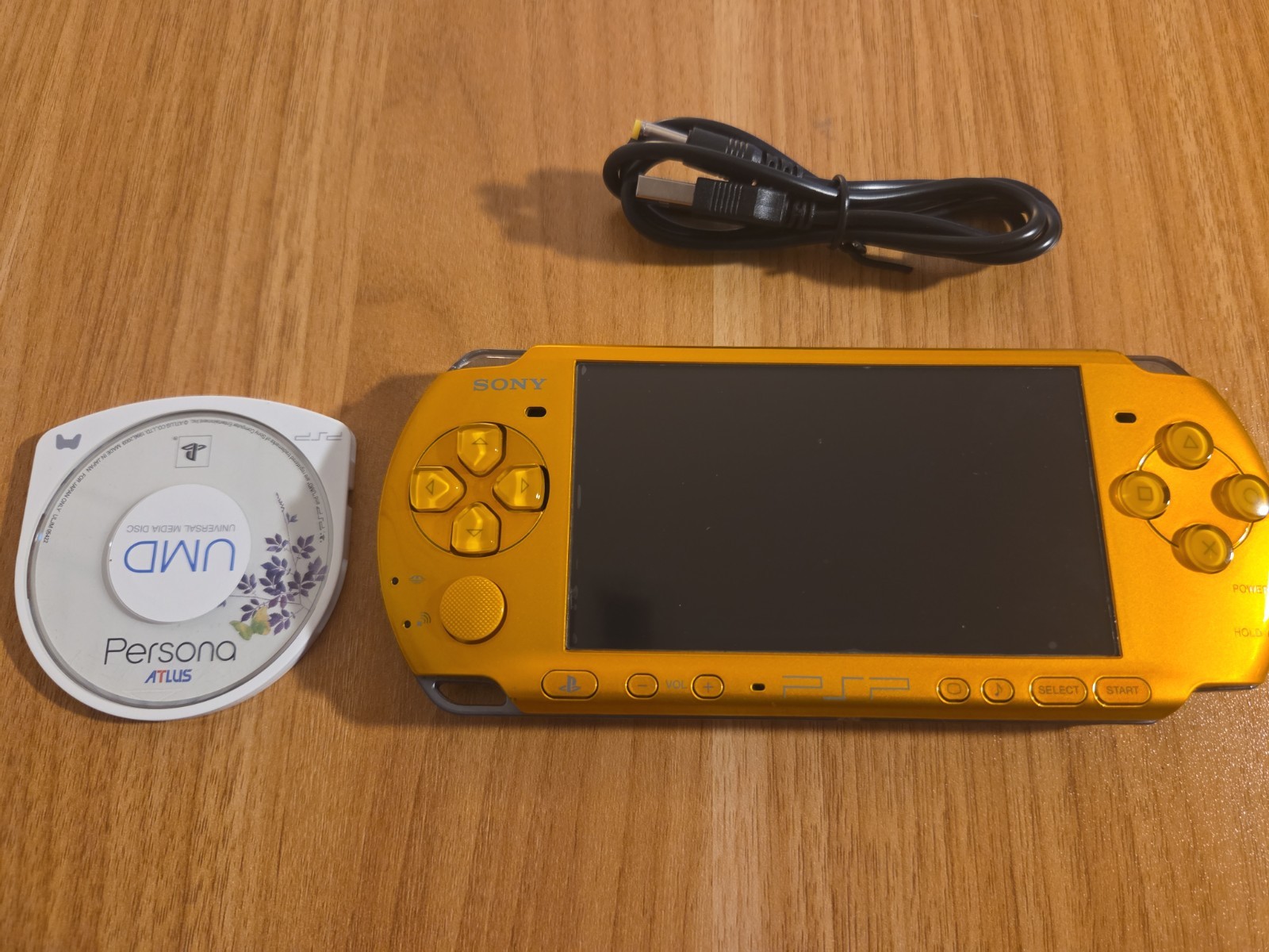 Sony PSP-3000 Bright Yellow Console & New Battery USB Cable Ship From US