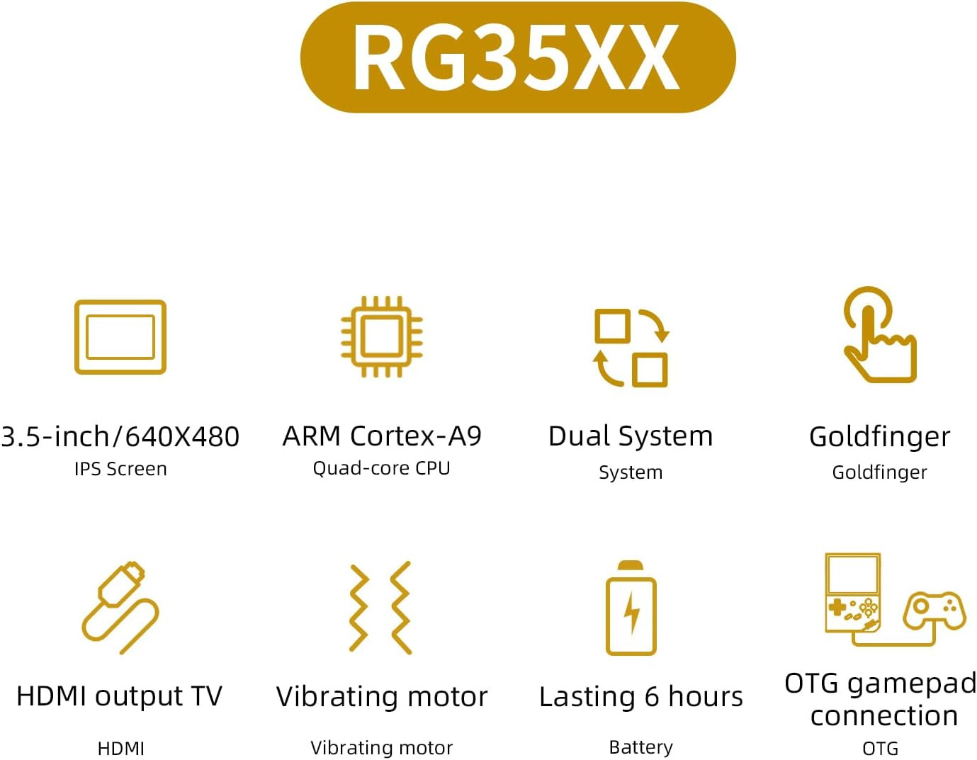 RG35XX Retro Handheld Game Console Linux System HD and TV Output 3.5 Inch IPS Sc