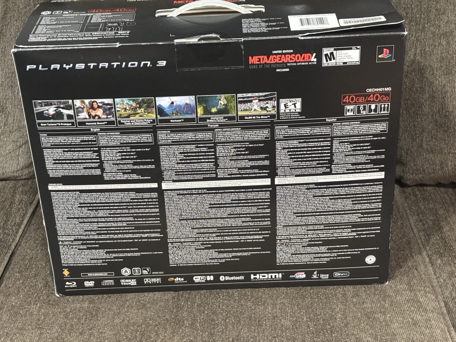 RARE Metal Gear Solid 4 PS3 Console Gunmetal Gray Konami Exclusive Limited Boxed