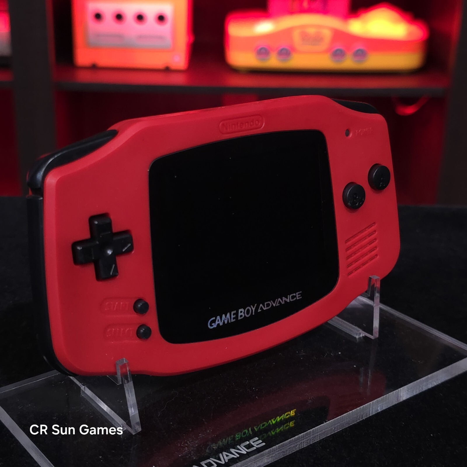 Red Game Boy Advance GBA iPS V5 LCD USB-C 1800 mAh Rechargeable Battery