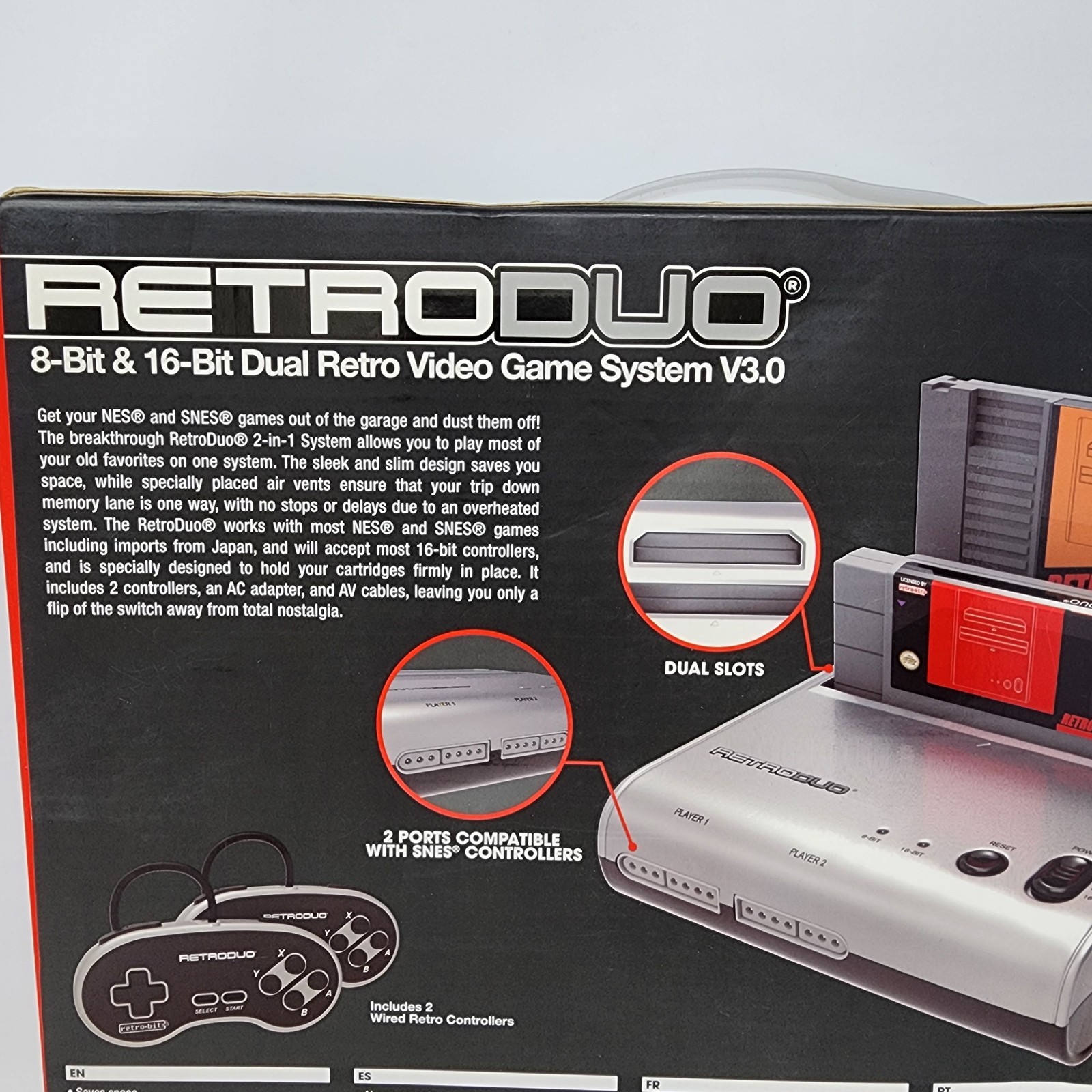 Retro-Bit Retro Duo 8-Bit & 16-Bit Dual Retro Video Game System V3.0