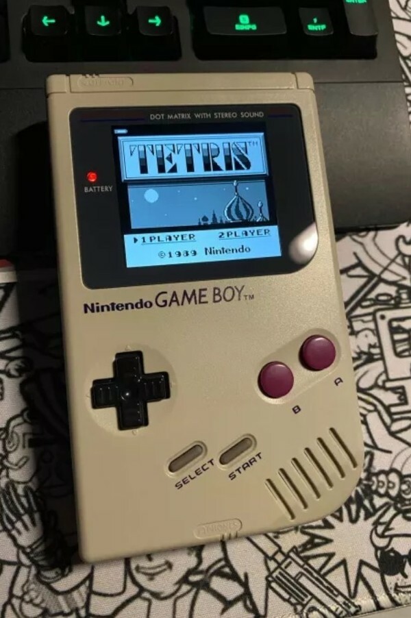 Restored Original Nintendo DMG-01 GameBoy W/ IPS v4 Backlit LCD Screen Game Boy