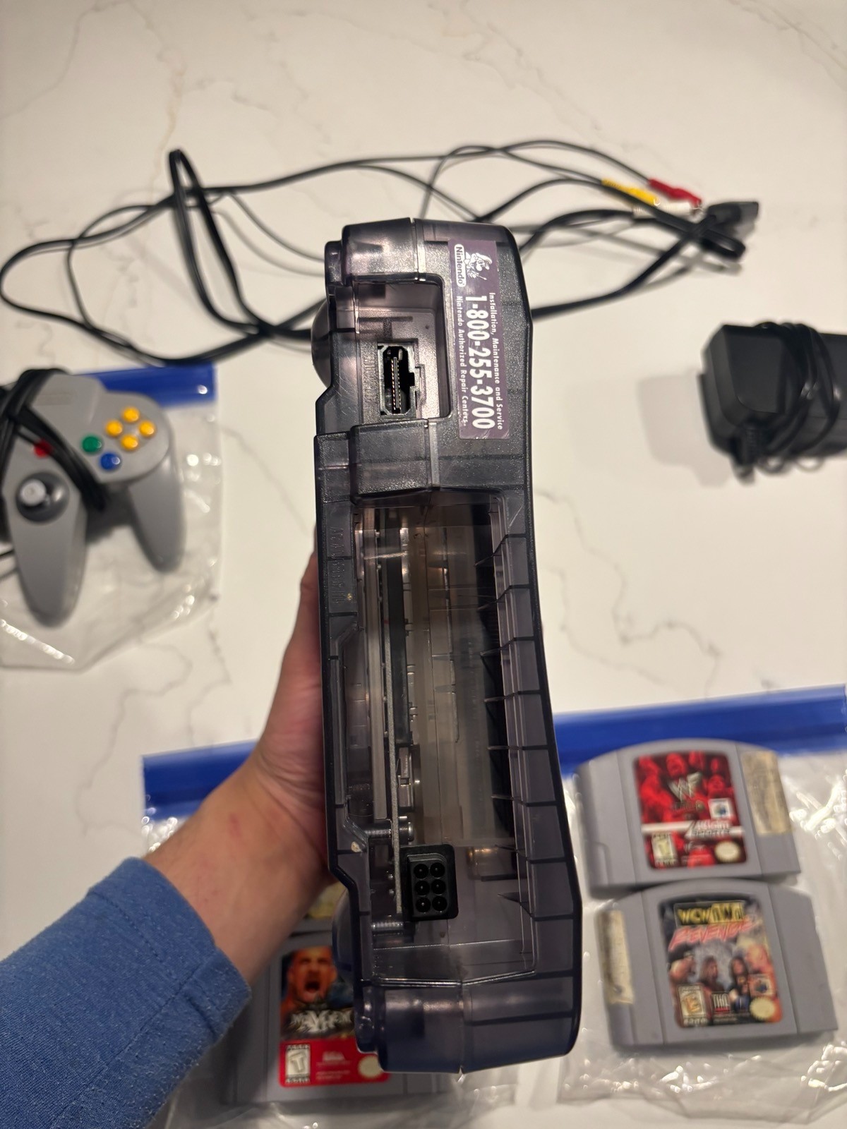 N64 Smoke Black Funtastic Bundle — 4 Games + OEM Controller + Memory Card — Rare