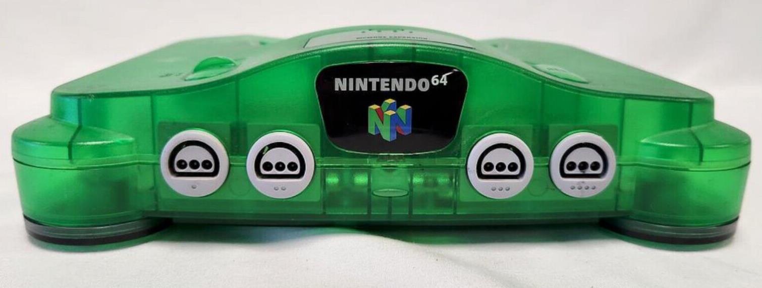 Vintage N64 Funtastic Jungle Translucent GREEN Nintendo-64 Gaming Console System
