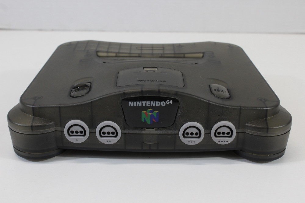 Nintendo 64 Clear Smoke Grey Console New Shell N64 Controller x2 AC AV Bundle