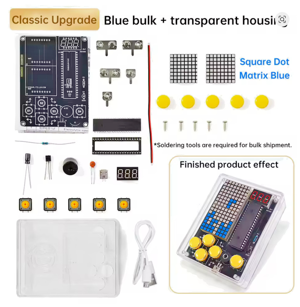DIY Pixel Game Console Kit – Retro 7-in-1 Electronic Games