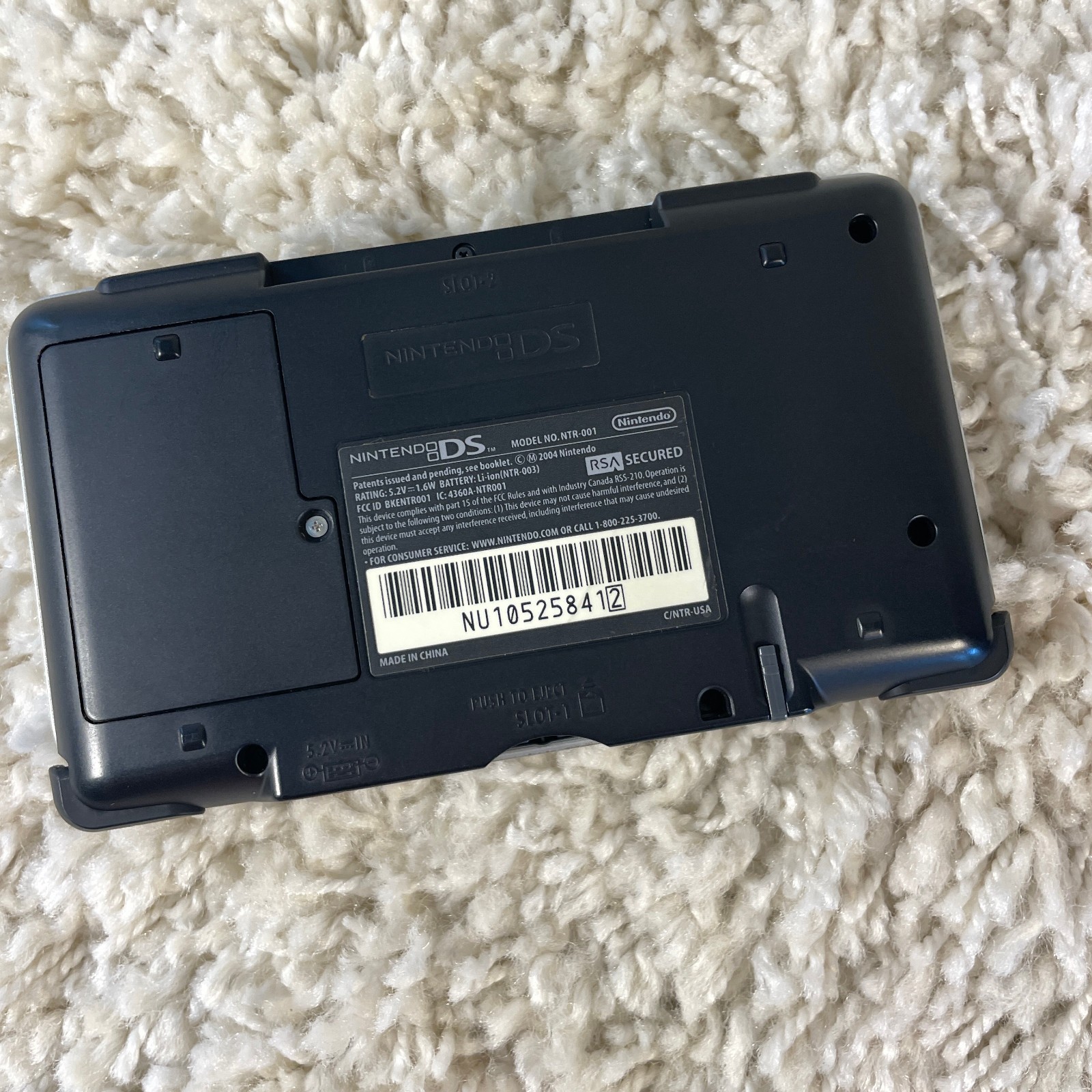 Nintendo DS Original NTR-001 Titanium Silver Handheld Console System READ