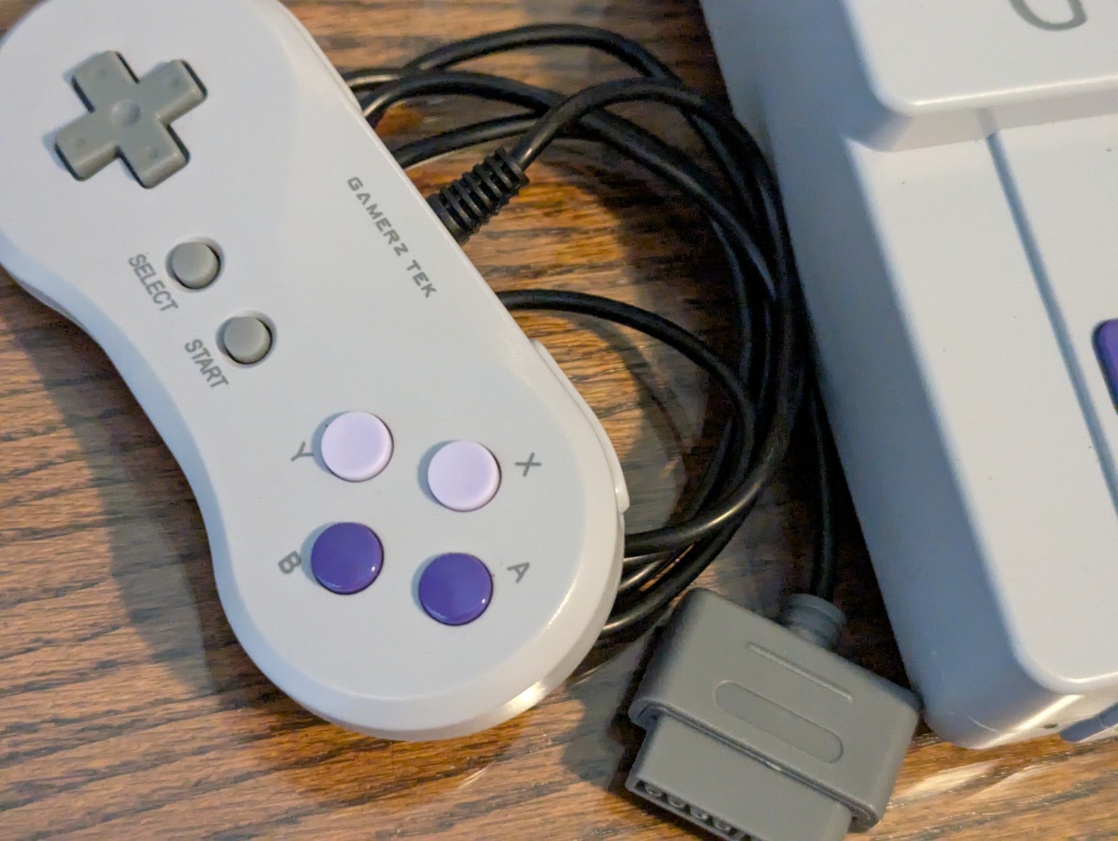 Gamerz Tek 16-Bit SNES Clone Console Gray/Purple with Controllers
