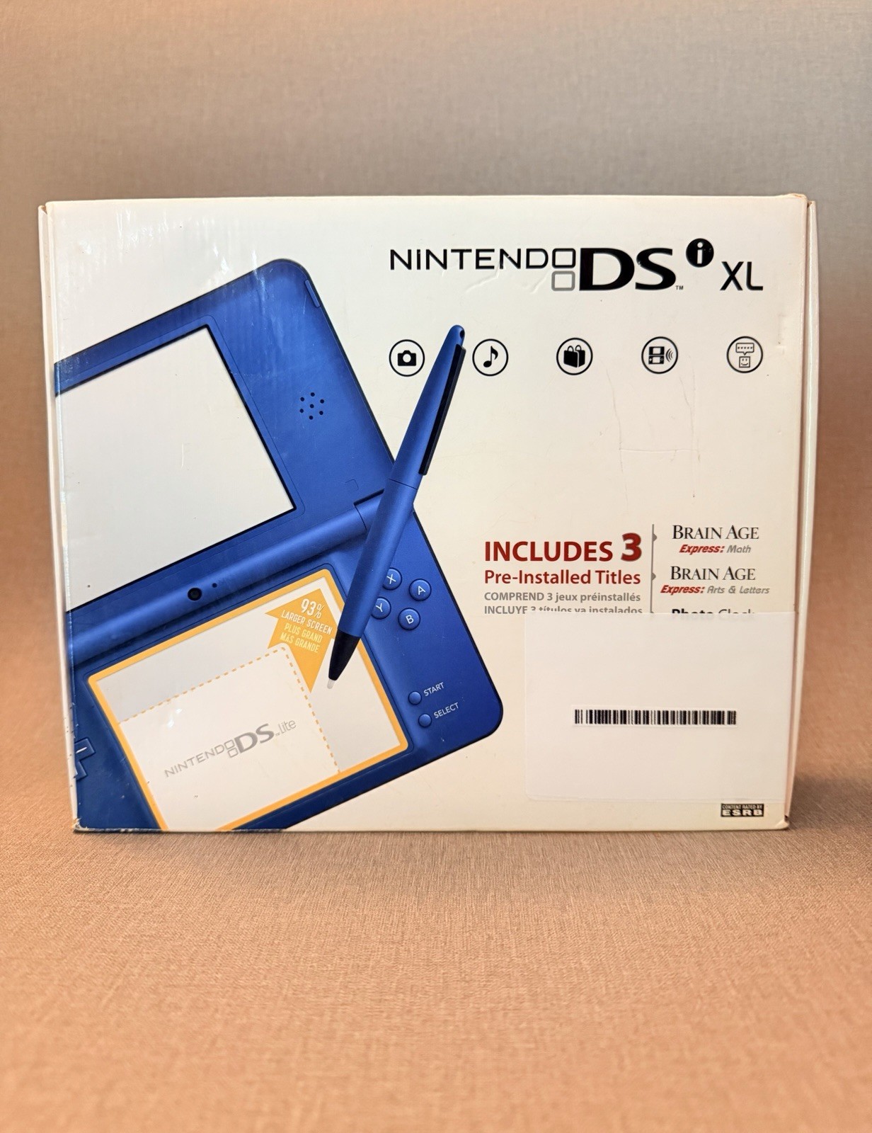 Nintendo DSi XL Blue Handheld Console Complete w/ White Stylus Tested