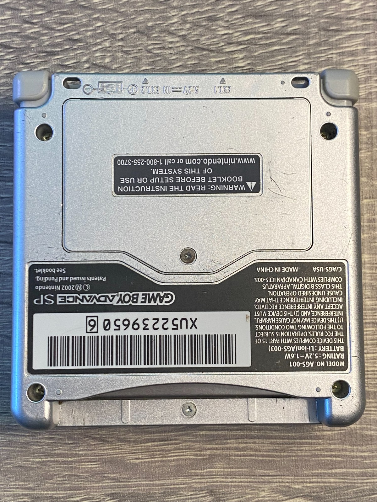 Nintendo Game Boy Advance SP AGS-001 – Silver / Platinum & Games – Zelda, Mario