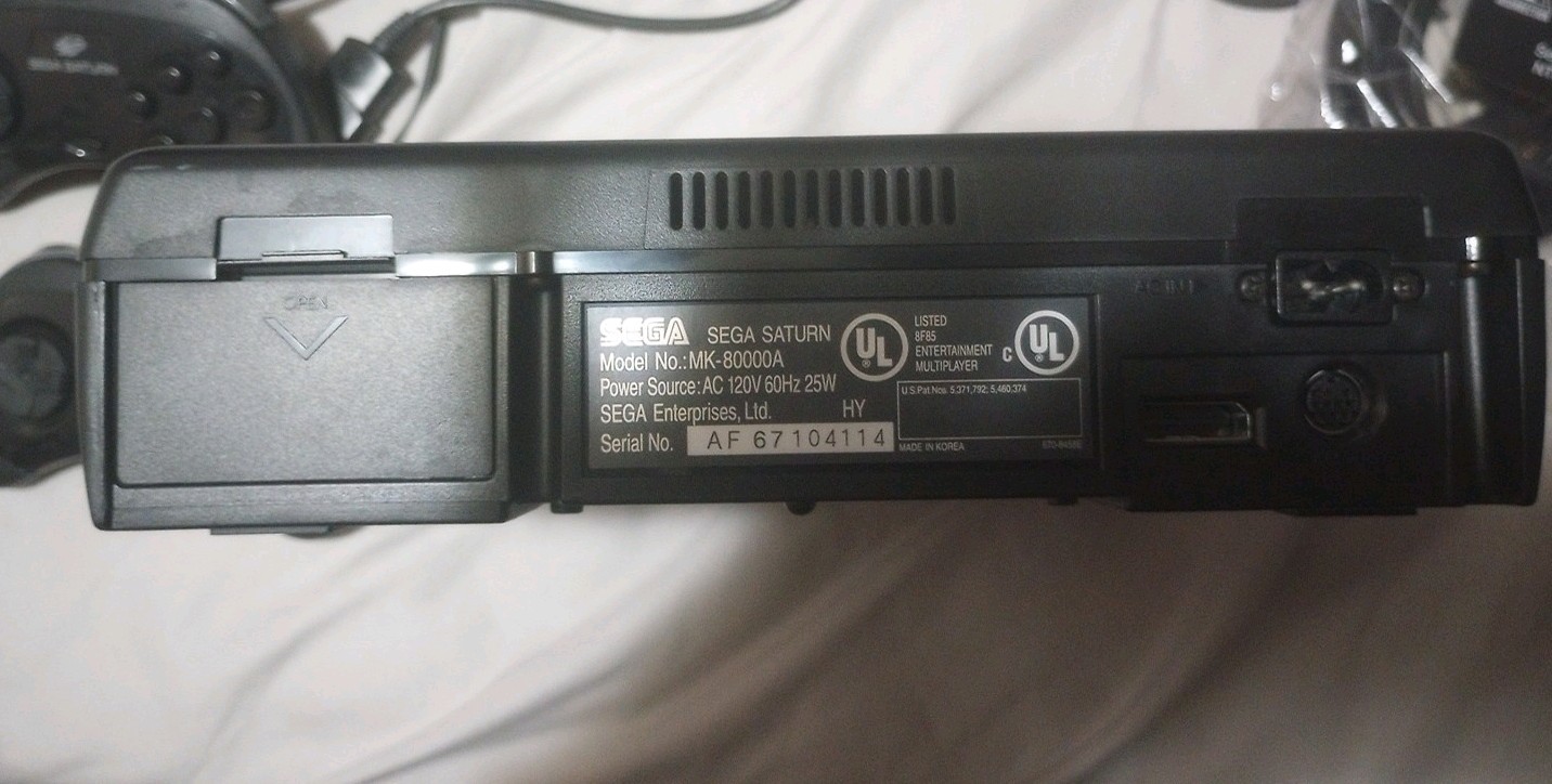 Sega Saturn MK-80000A Black Console with Cables Tested and Working